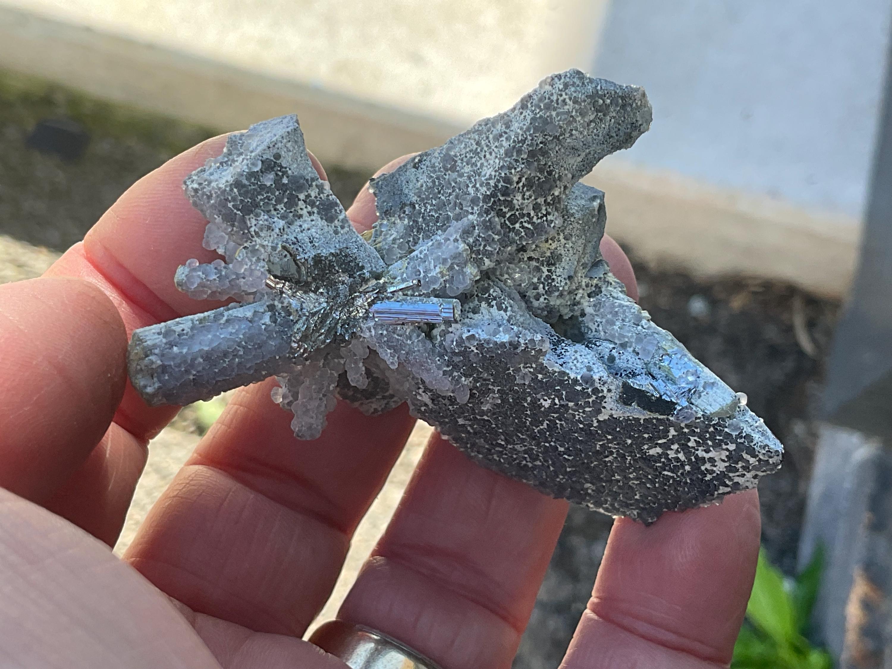 44g Fluorite on Stibnite Specimen 2C from Jiangxi, China