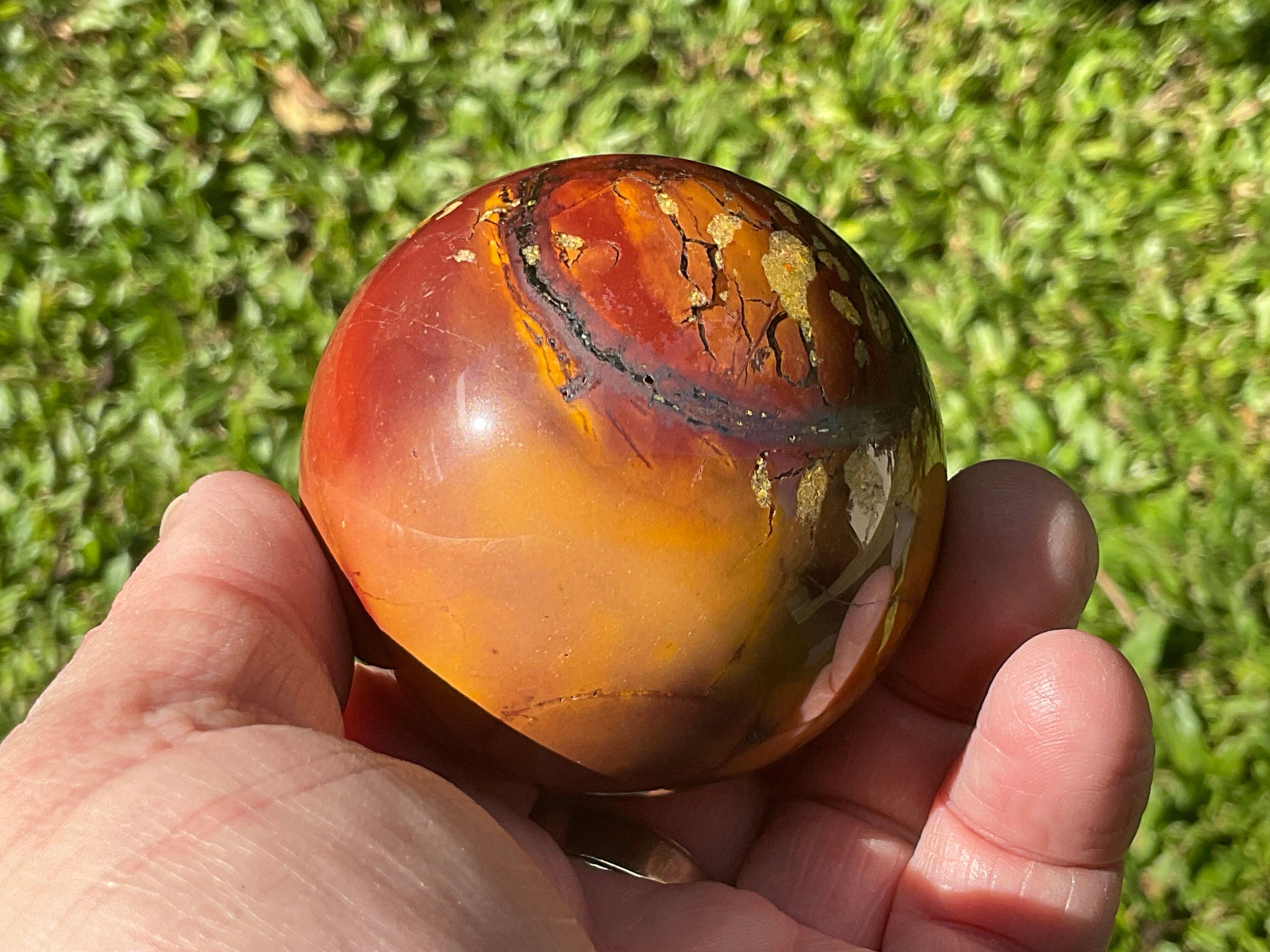 288g Mookaite Jasper Sphere 2B (Repaired)