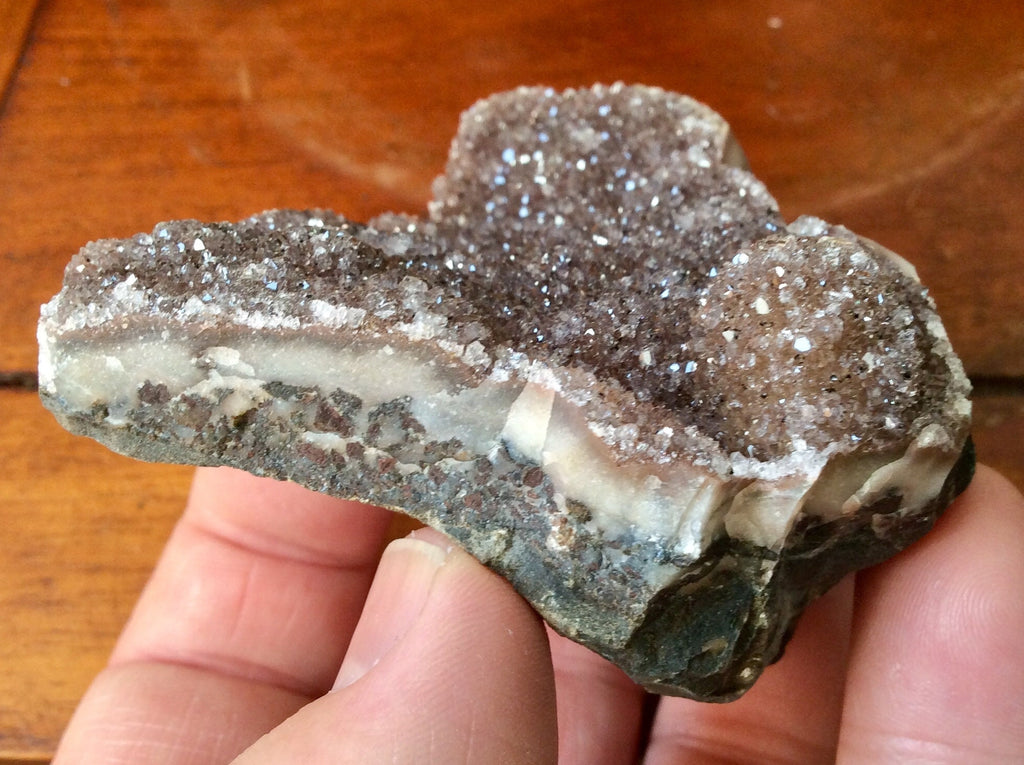 154g Light Brown Druzy Amethyst Geode Piece
