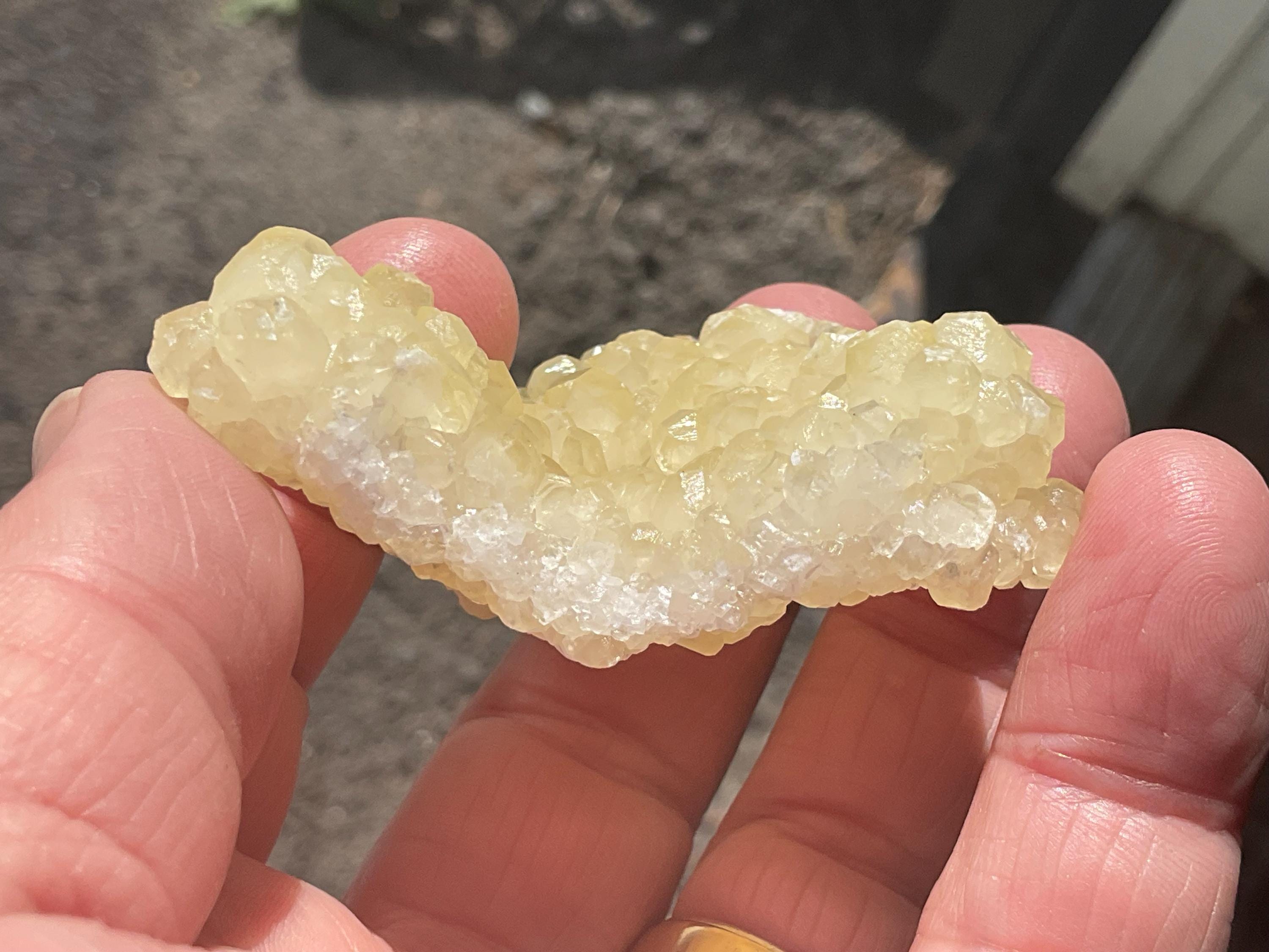 62g Yellow Botryoidal Calcite on Sphalerite Specimen 1B from Guizhou, China
