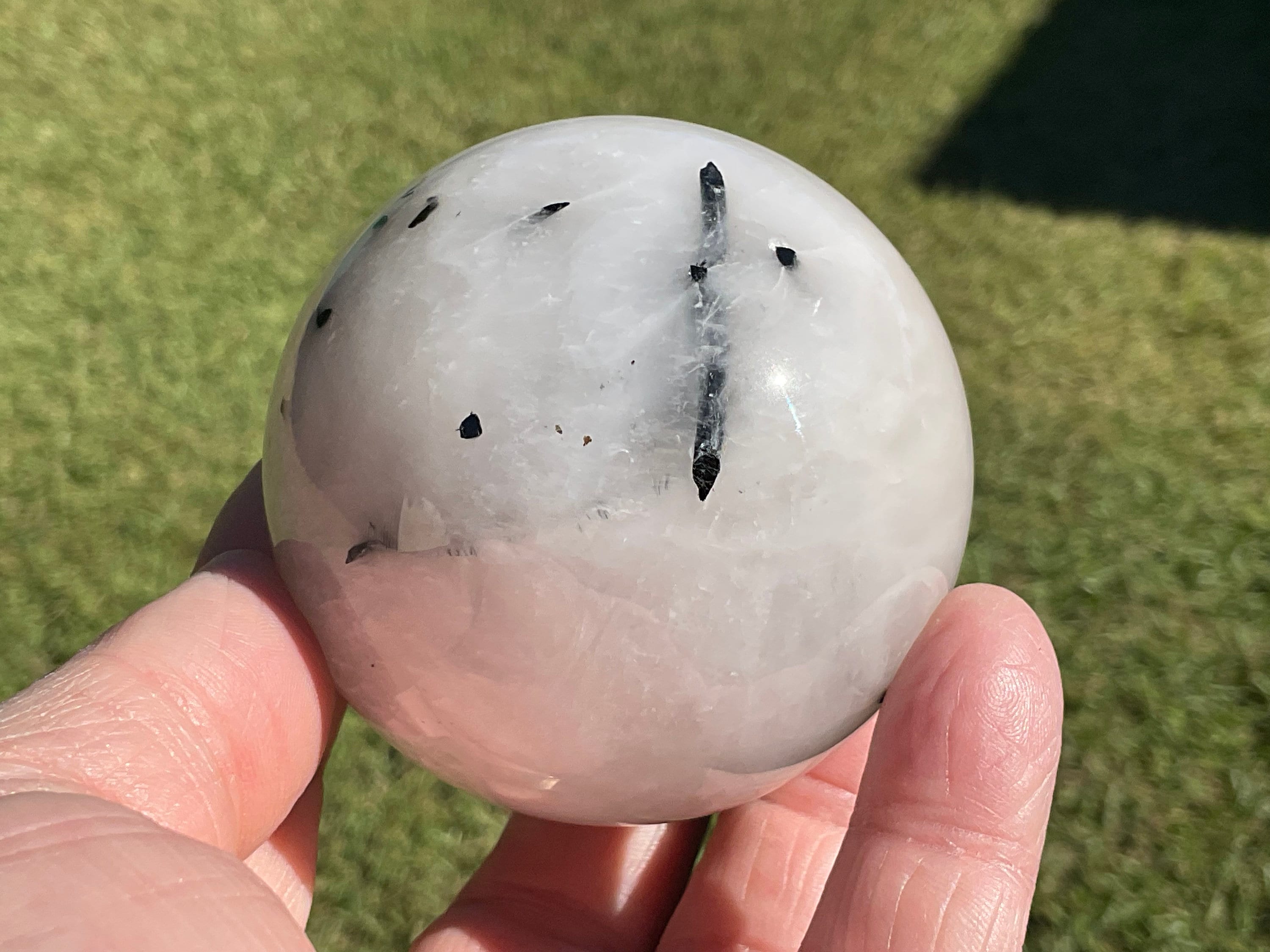 390g Tourmalated Quartz Sphere 2C