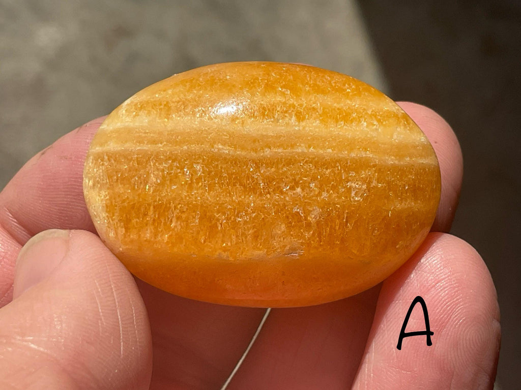38g “Orange Fire” Calcite Palmstone Group 1