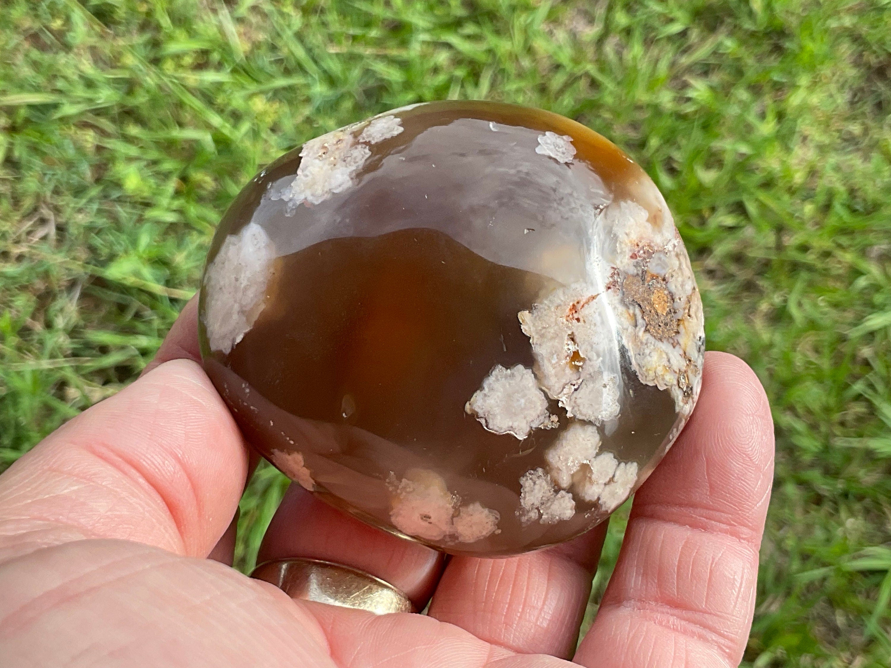 178g Flower Agate Palmstone 11B