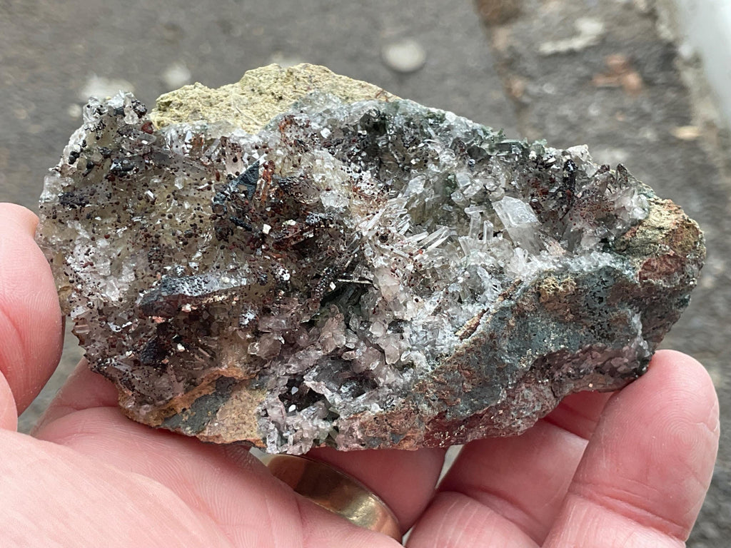 144g Quartz, Hematite and Chlorite Included Quartz Cluster C from Fujian, China