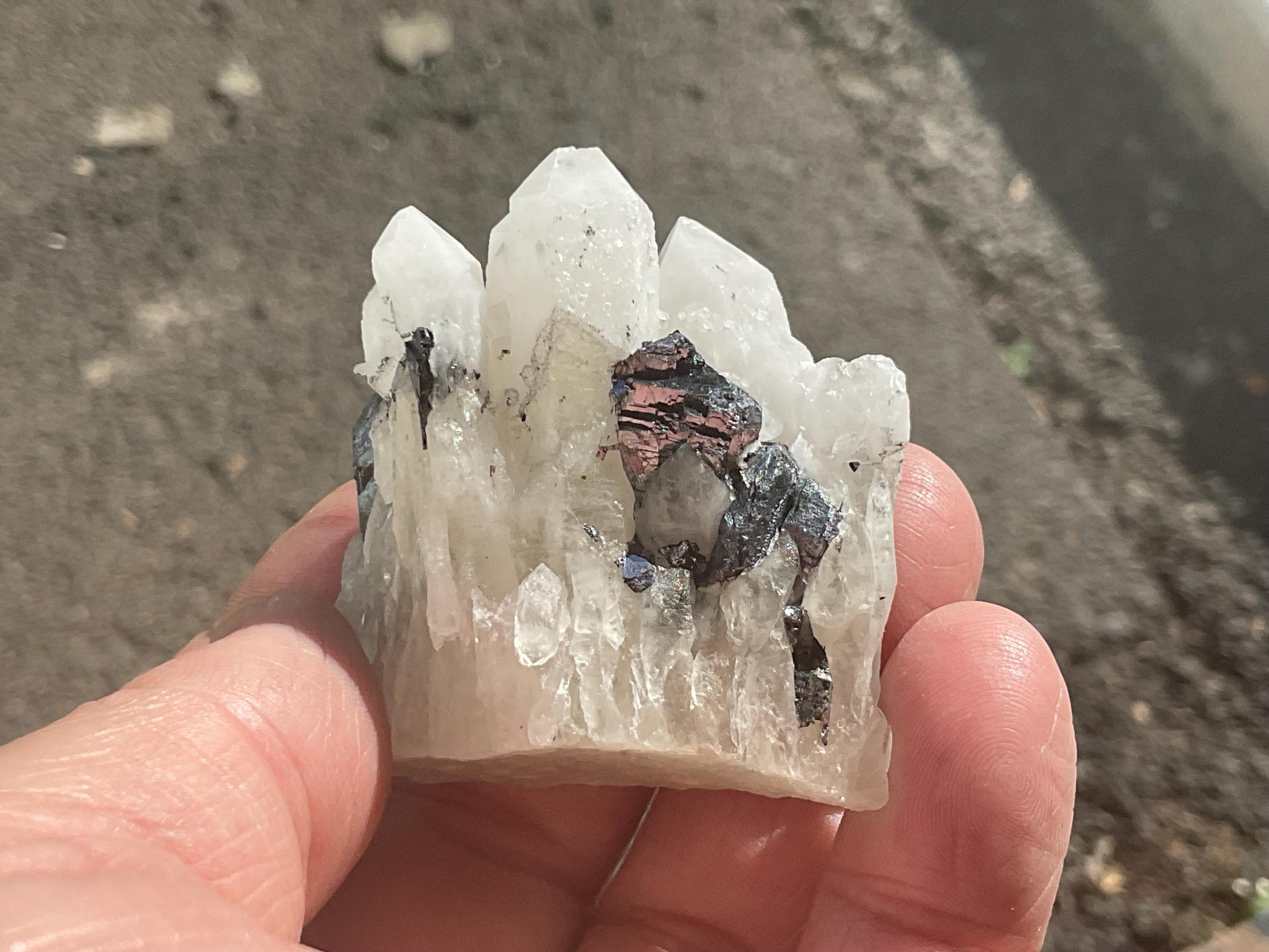 80g Galena in Quartz Cluster Specimen A from Guangxi, China