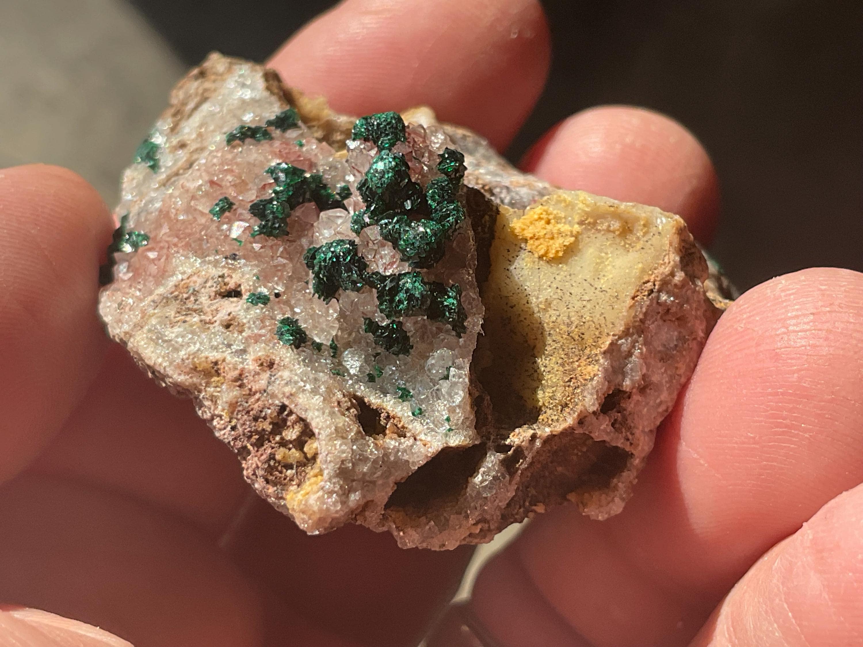 38g Botryoidal Malachite on Quartz Specimen A