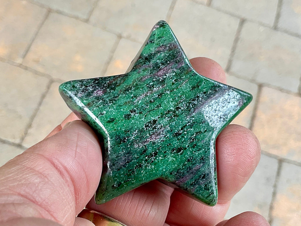 73g Ruby in Zoisite Polished Star 1D
