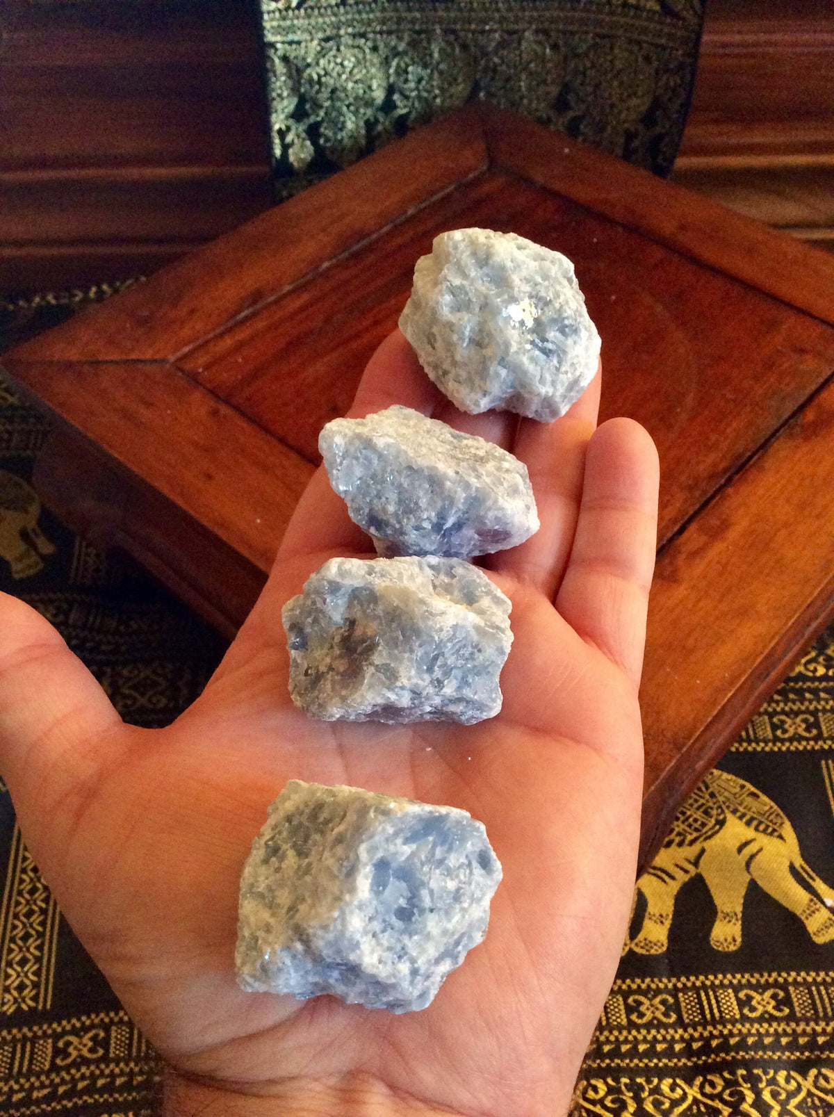 120g-150g (3 pieces) Blue Calcite Rough XL