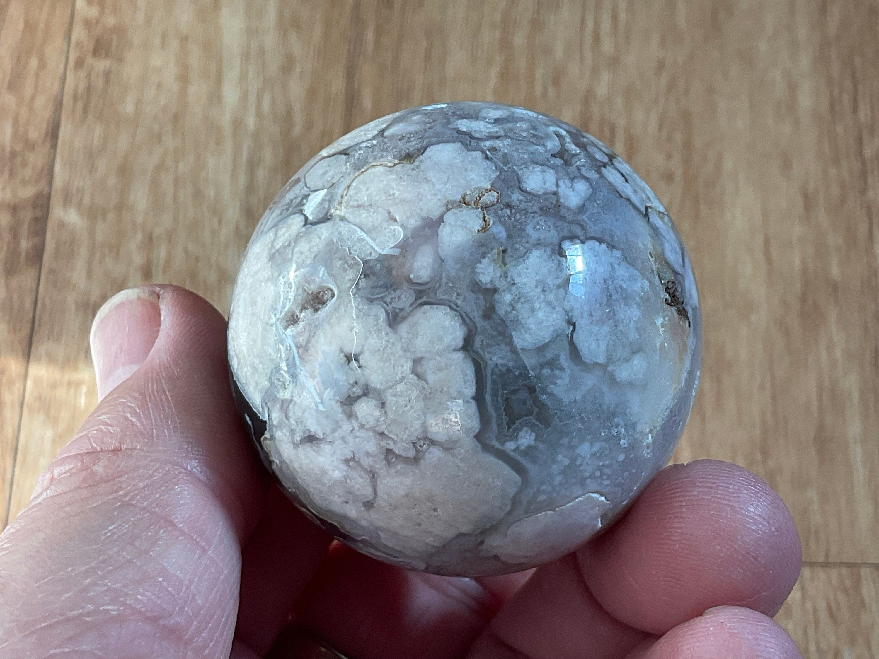 124g Flower Agate Sphere 2A