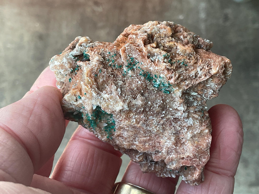 194g Malachite and Selenite on Dolomite Matrix Specimen 1A from Morocco