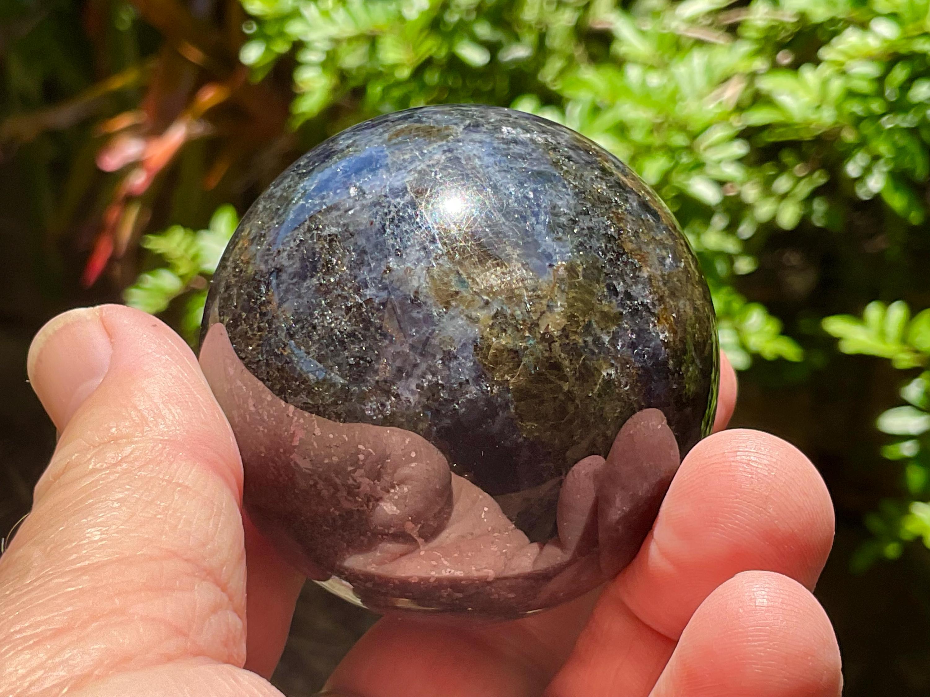 246g Iolite with Apatite Sphere 3B