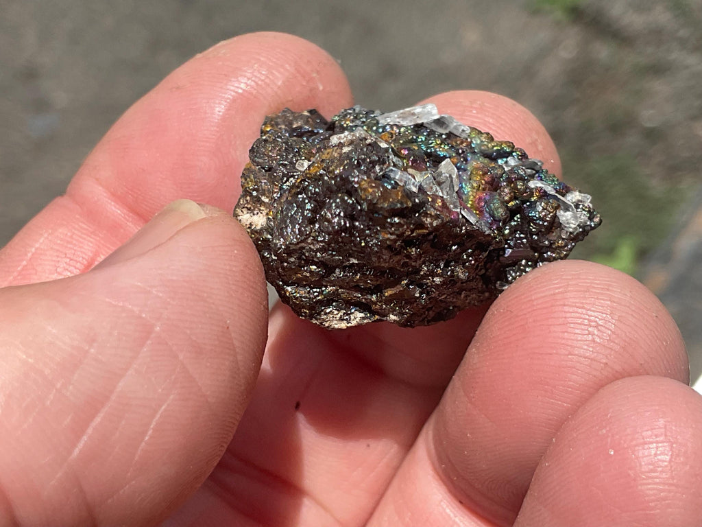 12g Iridescent Goethite/Limonite with Selenite Crystals from Hubei, China Specimen 1B