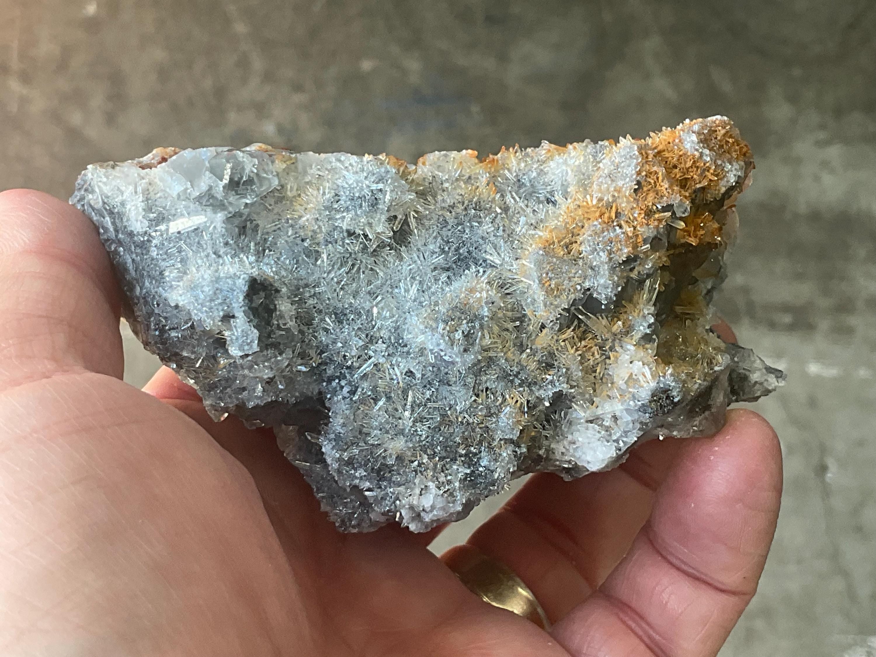 334g Hematite Stained Needle Quartz with Flourite Specimen 2C from Fujian, China