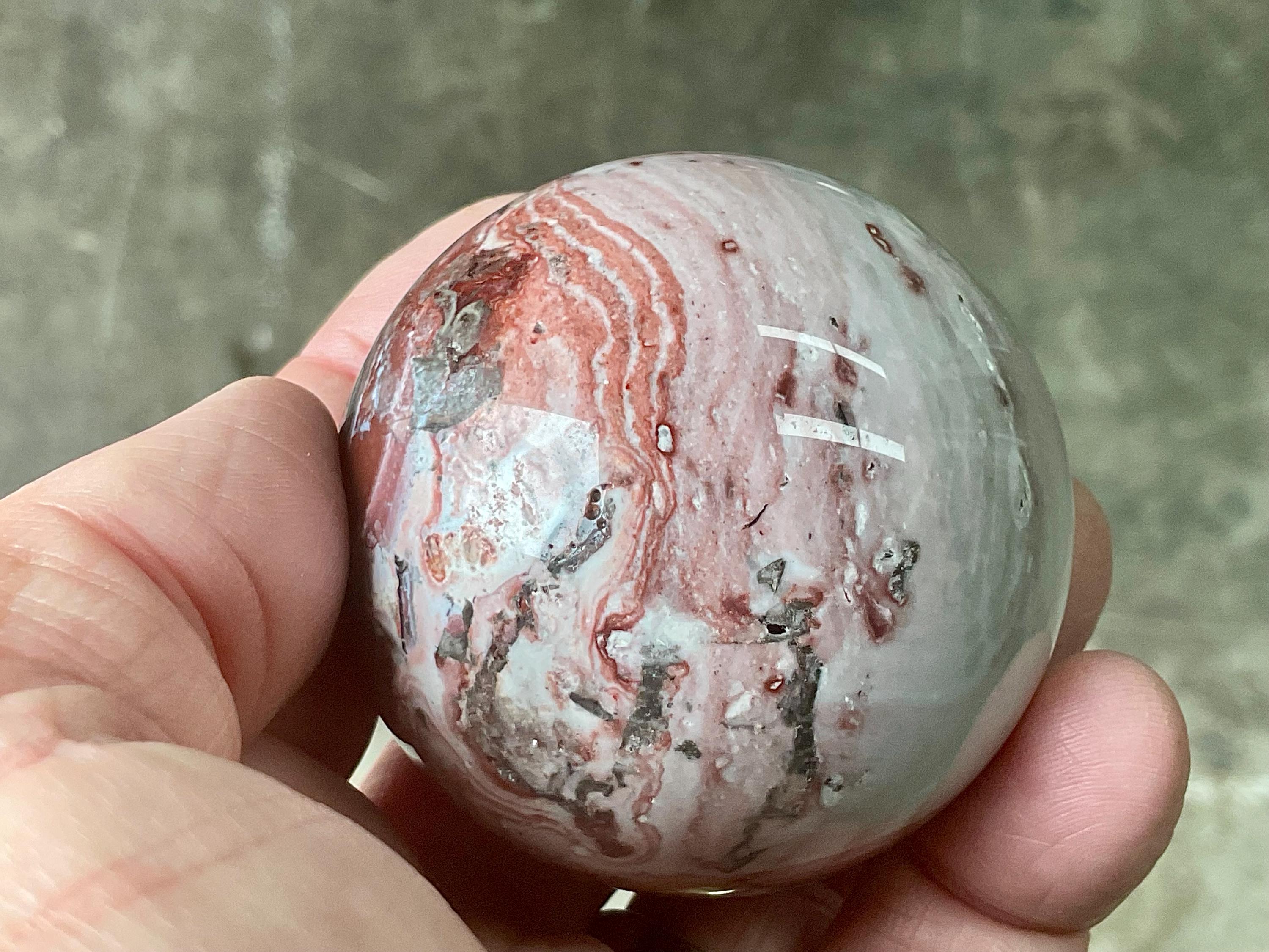 220g Mexican Crazy Lace Agate Sphere