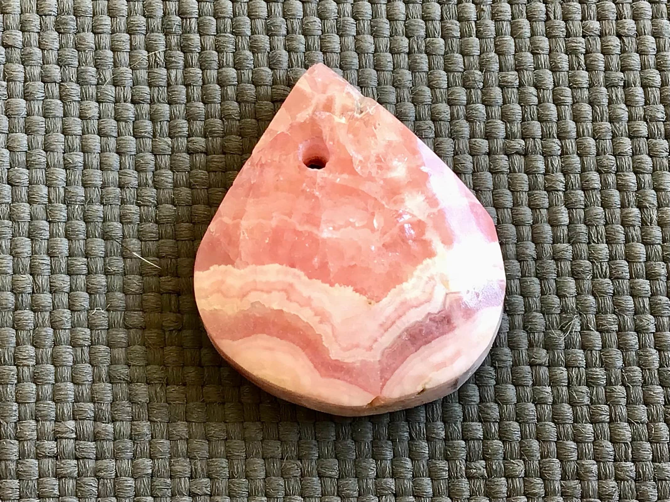 4g Rhodochrosite Drilled Pendant 3C