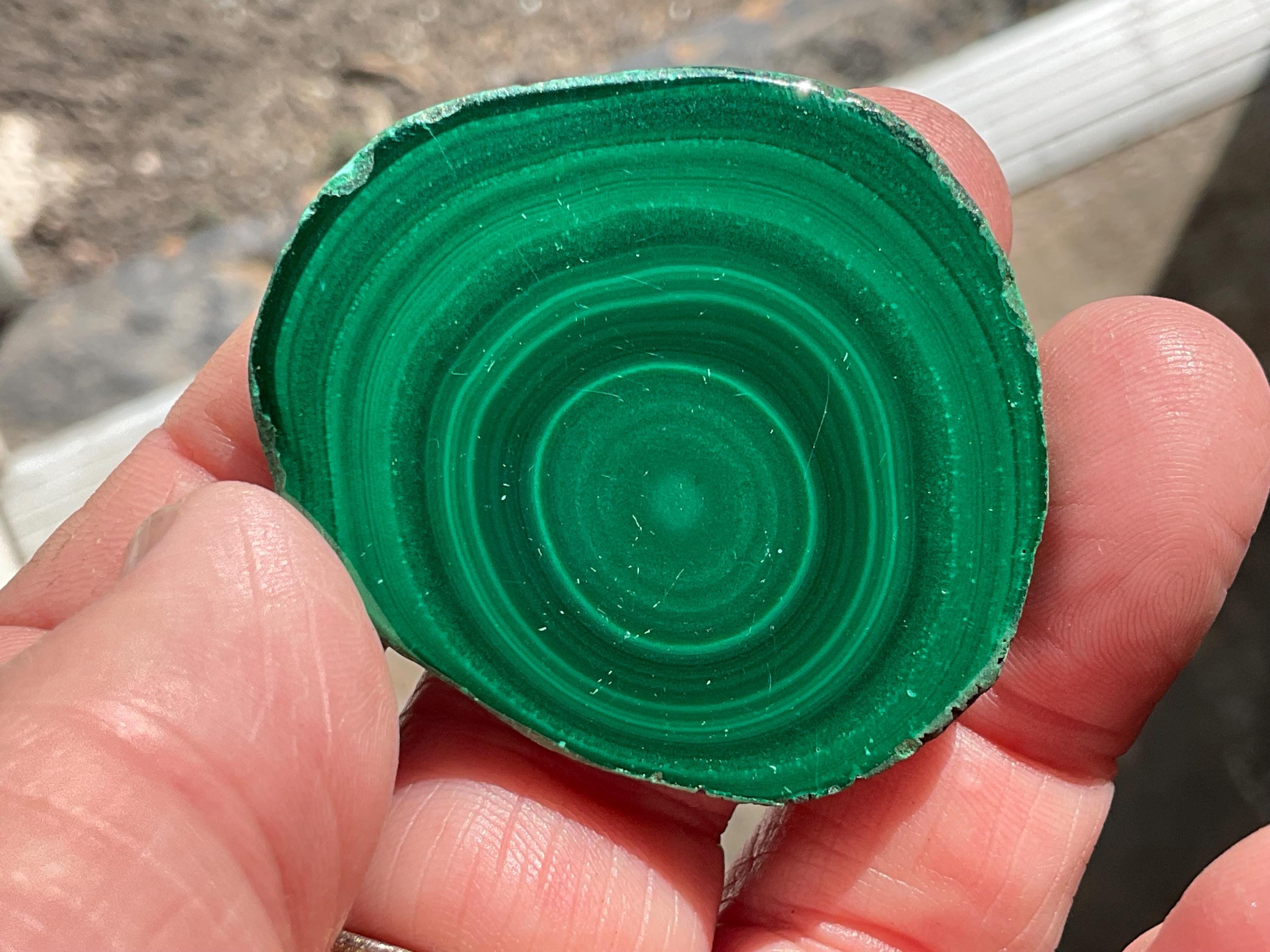 32g Malachite Stalactite Polished Slice C