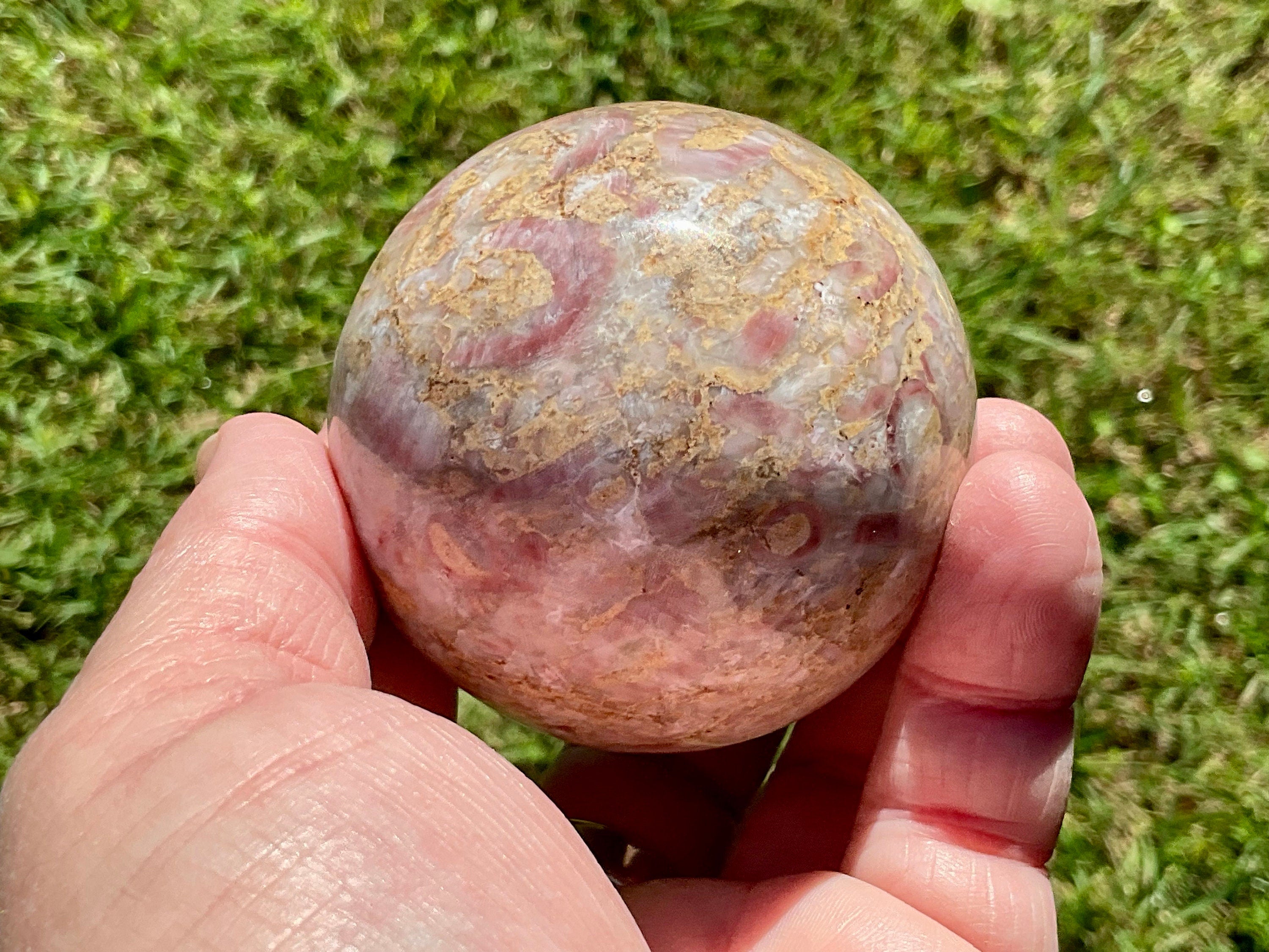 337g Strawberry Jasper Sphere 1C