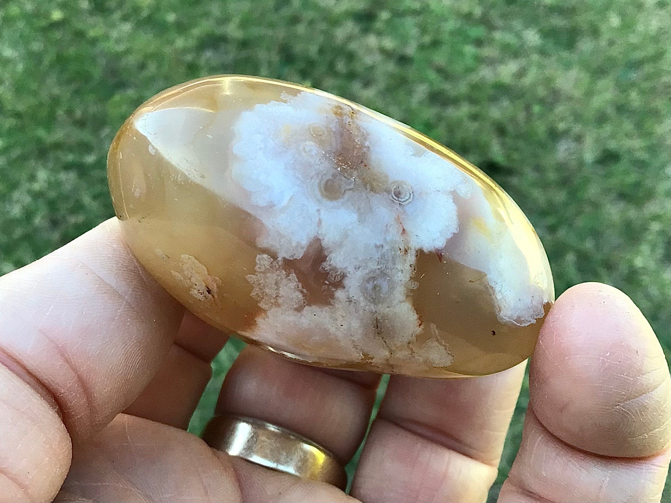 70g Flower Agate Palmstone 3C
