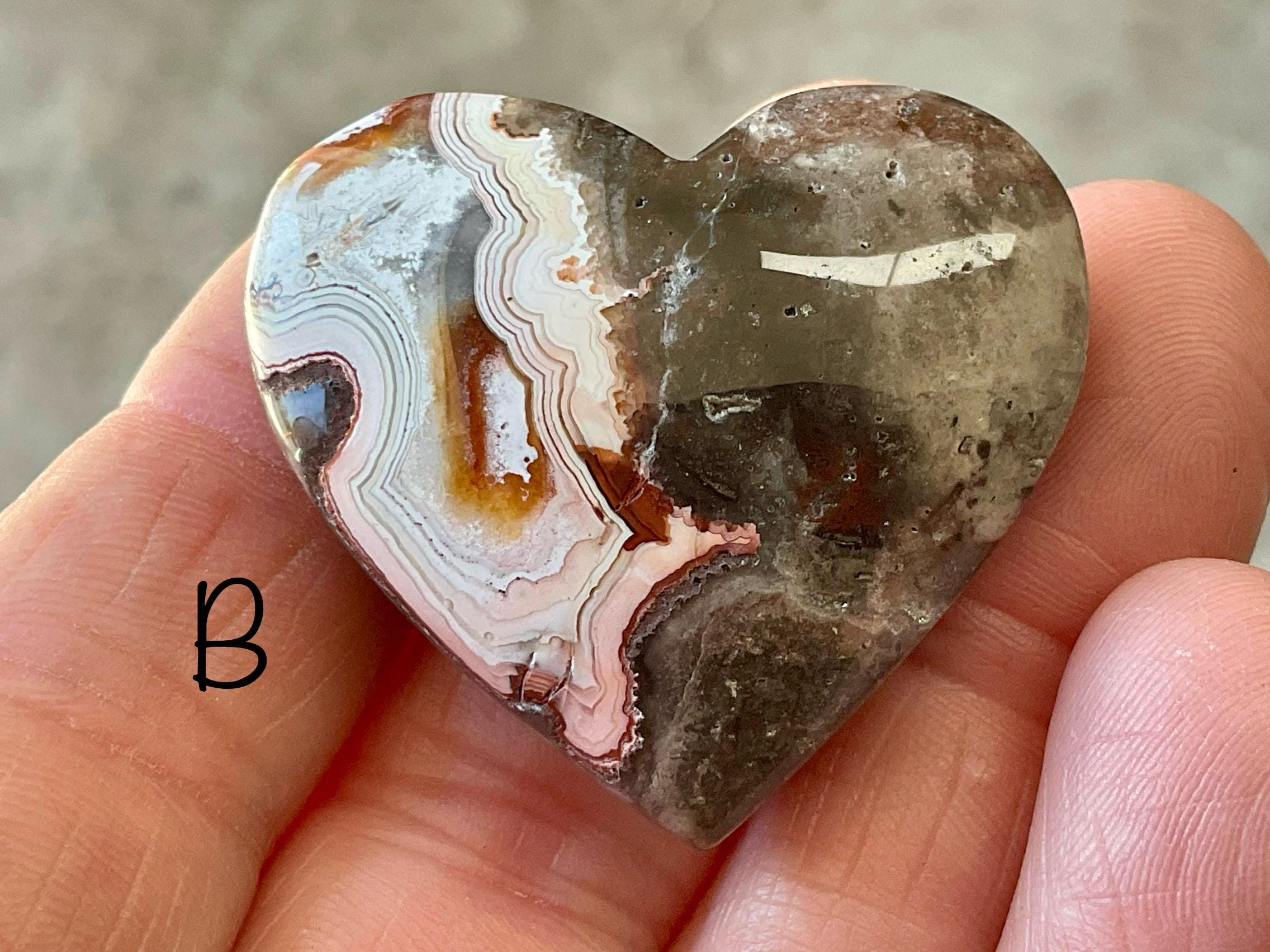 Mexican Crazy Lace Agate Heart Group 4