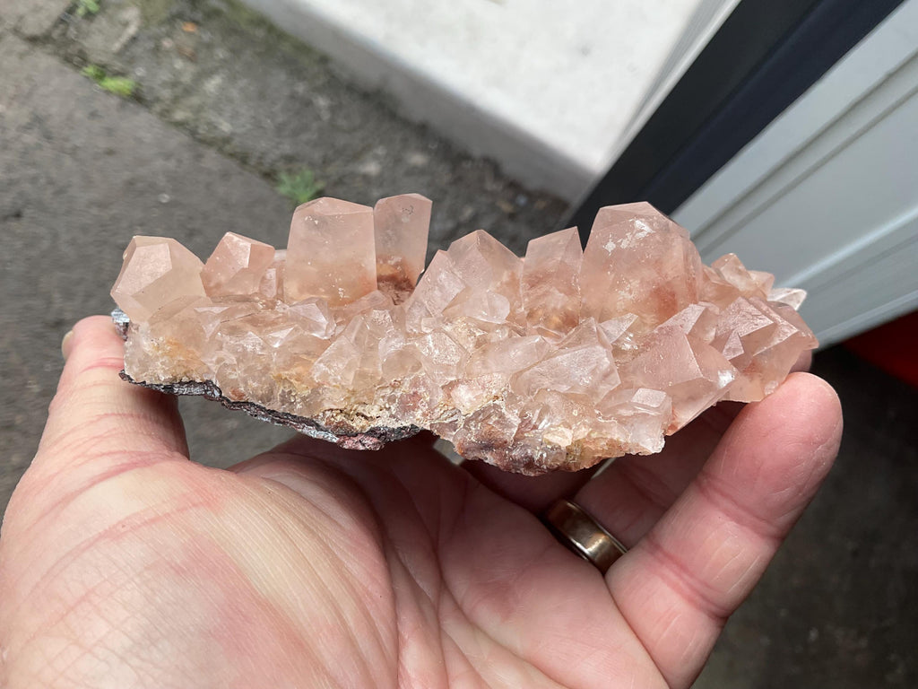 278g Blocky Calcite on Hematite Quartzite Specimen 3B from Hubei, China