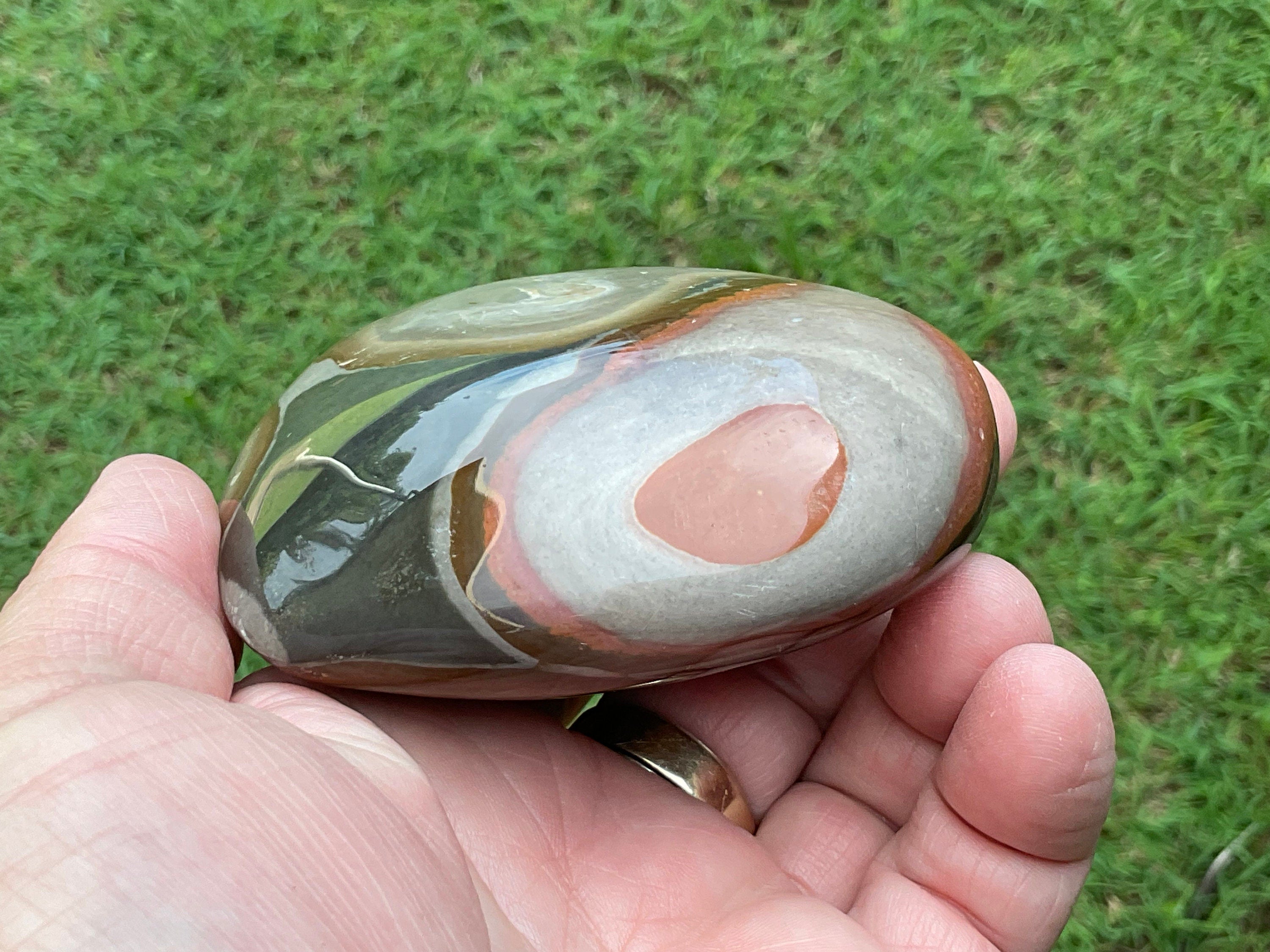 312g Polychrome Jasper Heart 1C