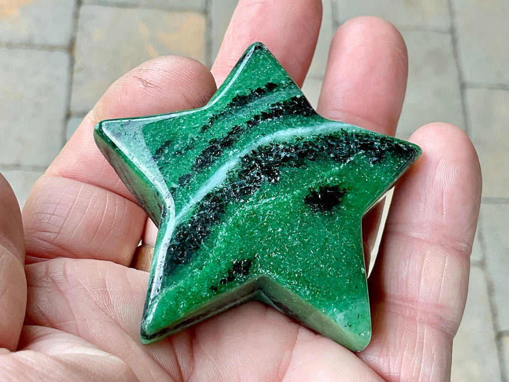 79g Ruby in Zoisite Polished Star 2E