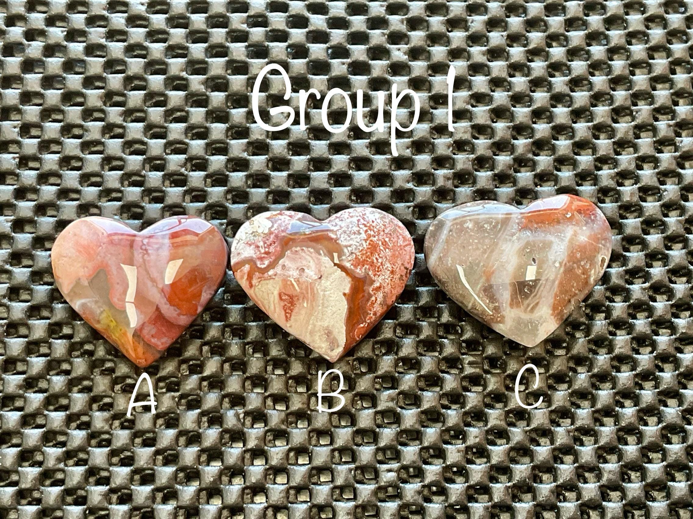 Mexican Crazy Lace Agate Hearts Group 1