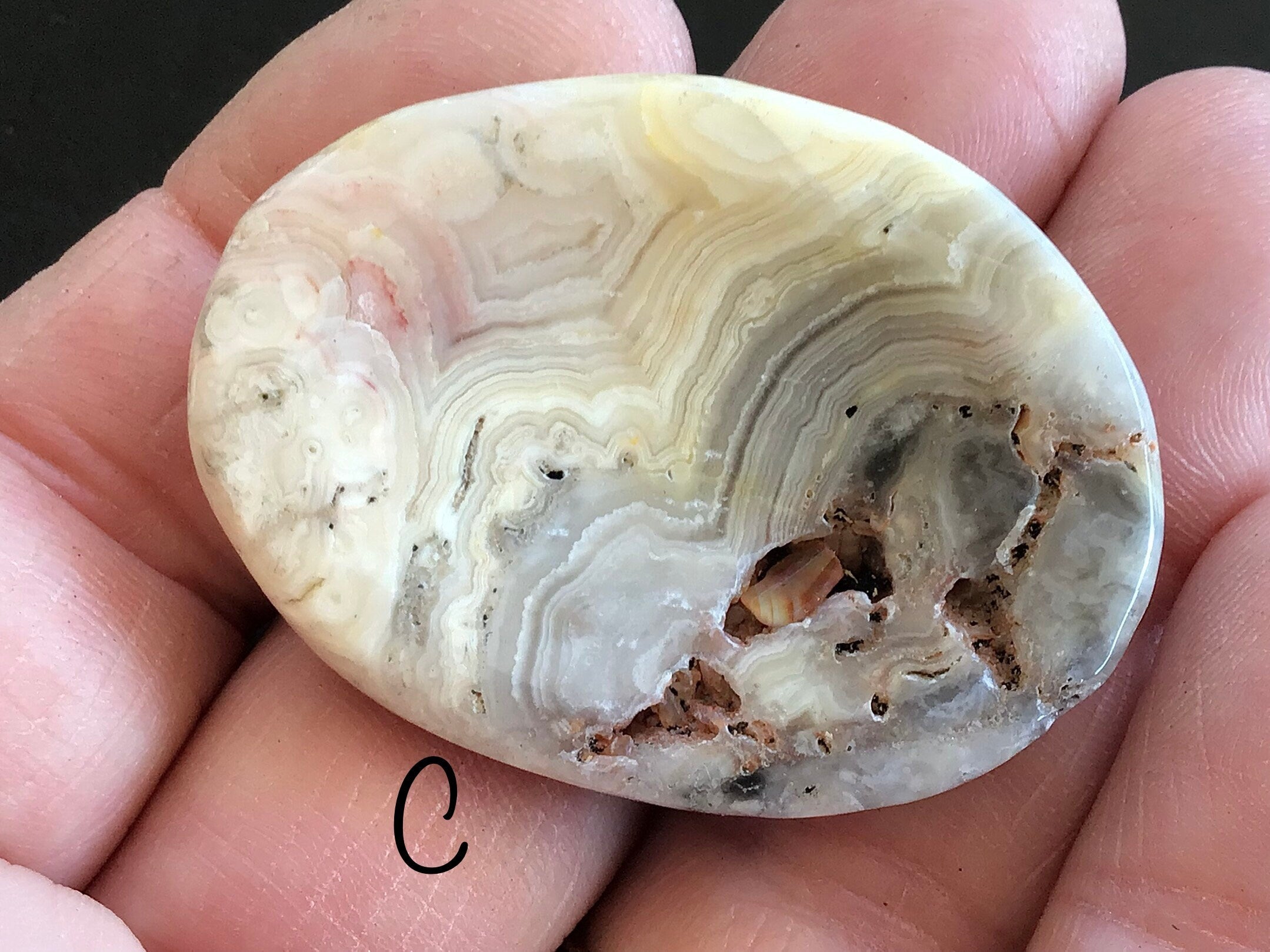 Crazy Lace Agate Thumb Stone/Worry Stone  3C
