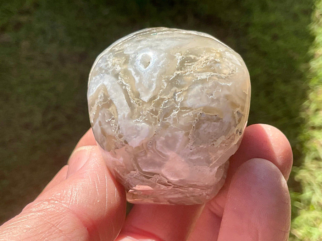 117g Moss Agate Skull 1B