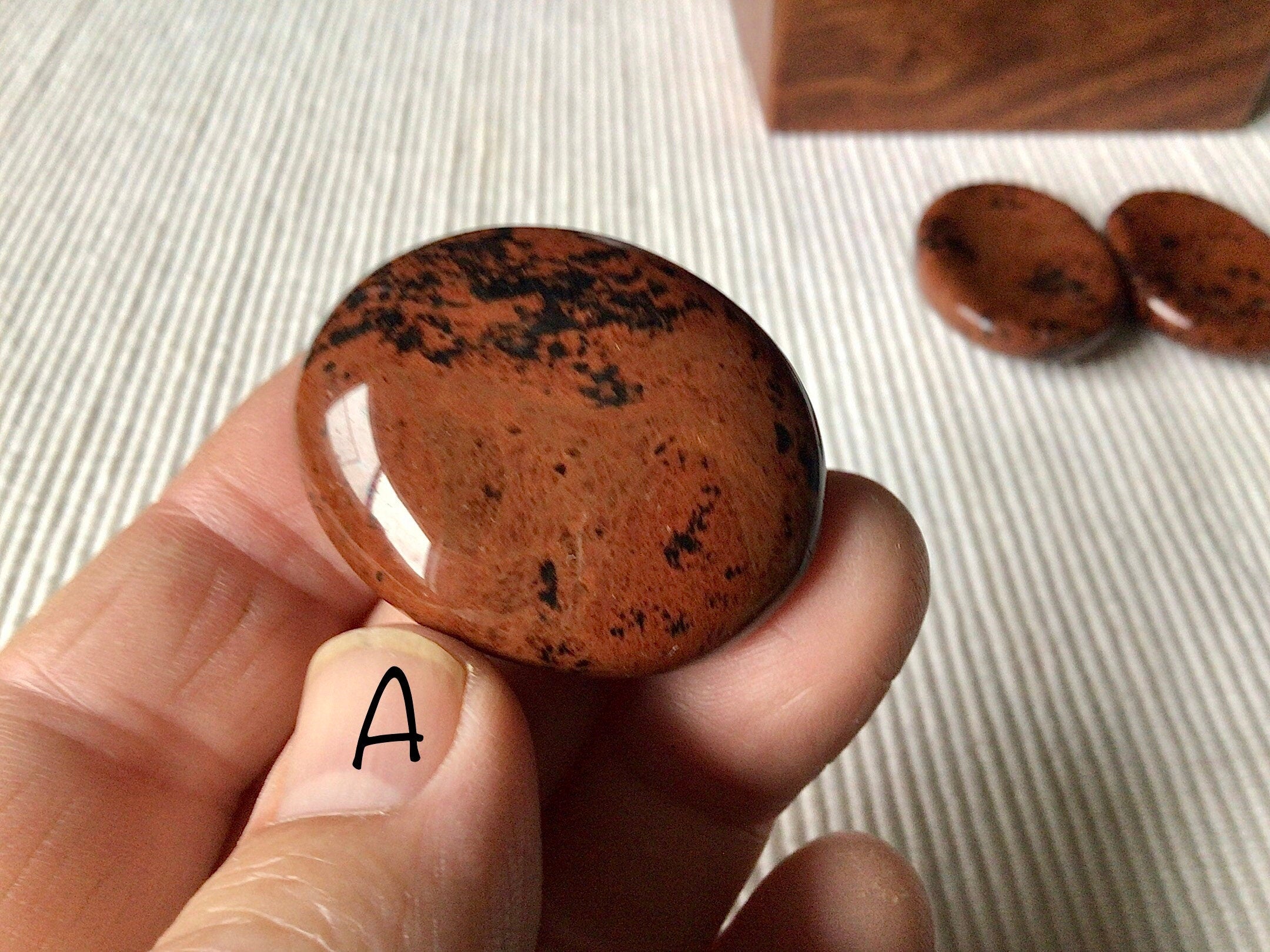 Mahogany Obsidian Thumb Stone/Worry Stone Group 2
