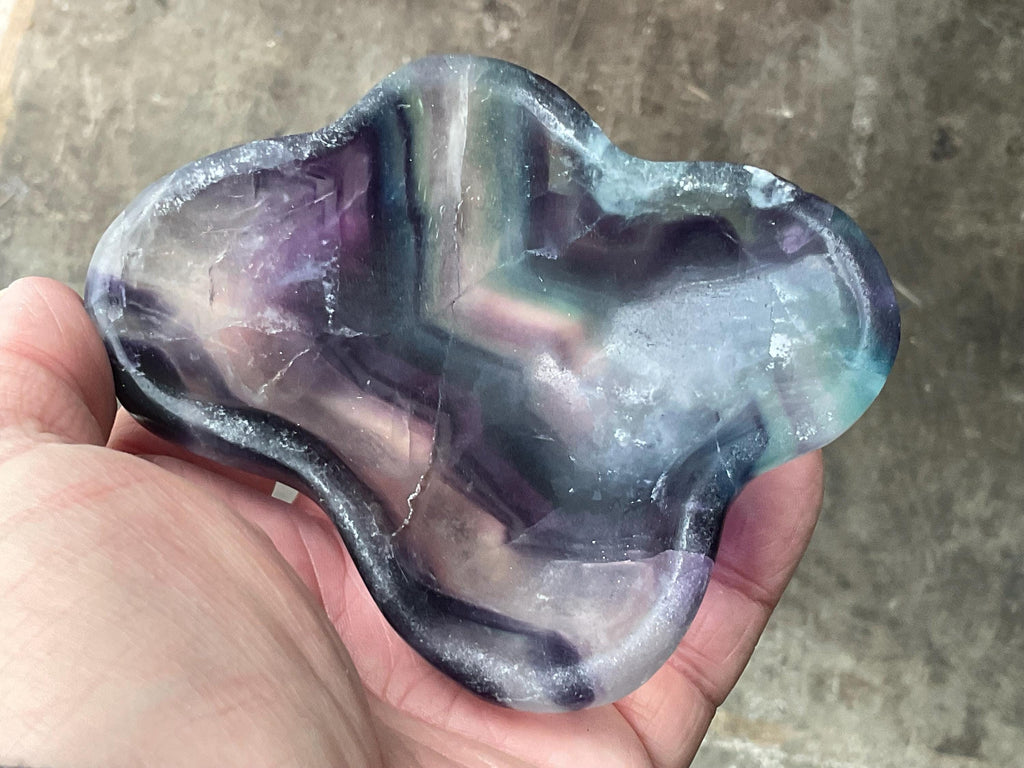 280g Rainbow Fluorite Freeform Bowl 2A