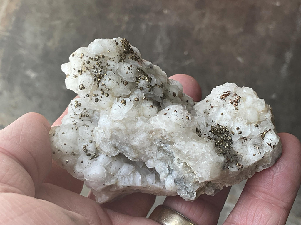 182g Pyrite on Calcite from Hunnan, China Specimen A