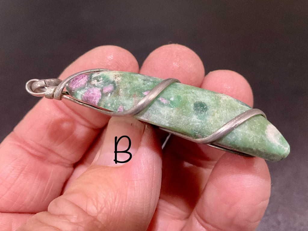 22g Ruby in Fuschite Wire Wrapped Pendant 4B