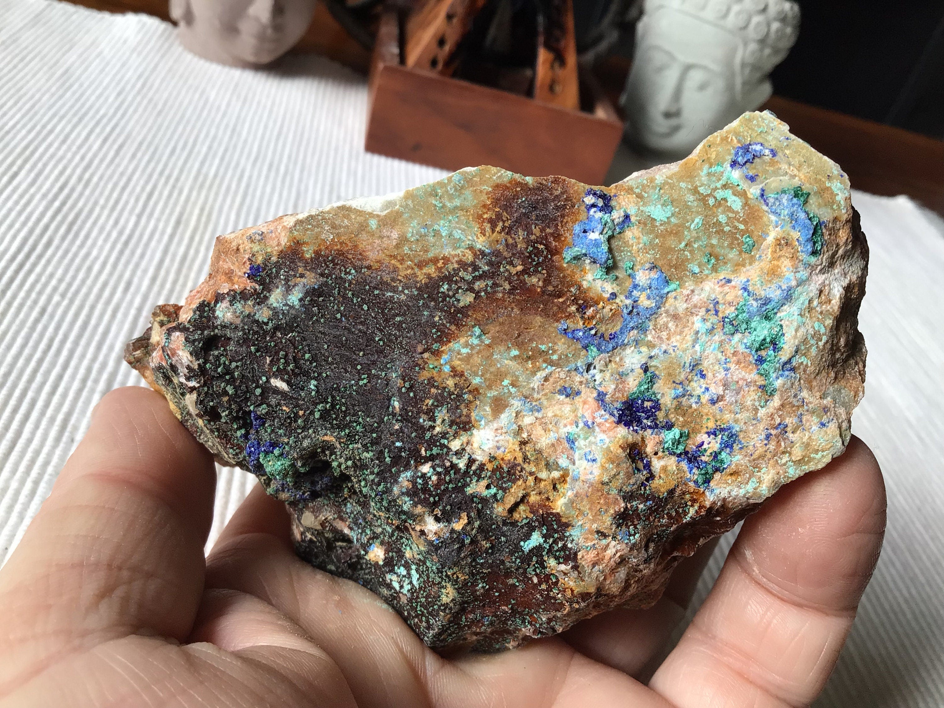 475g Azurite with Malachite Rough Piece E