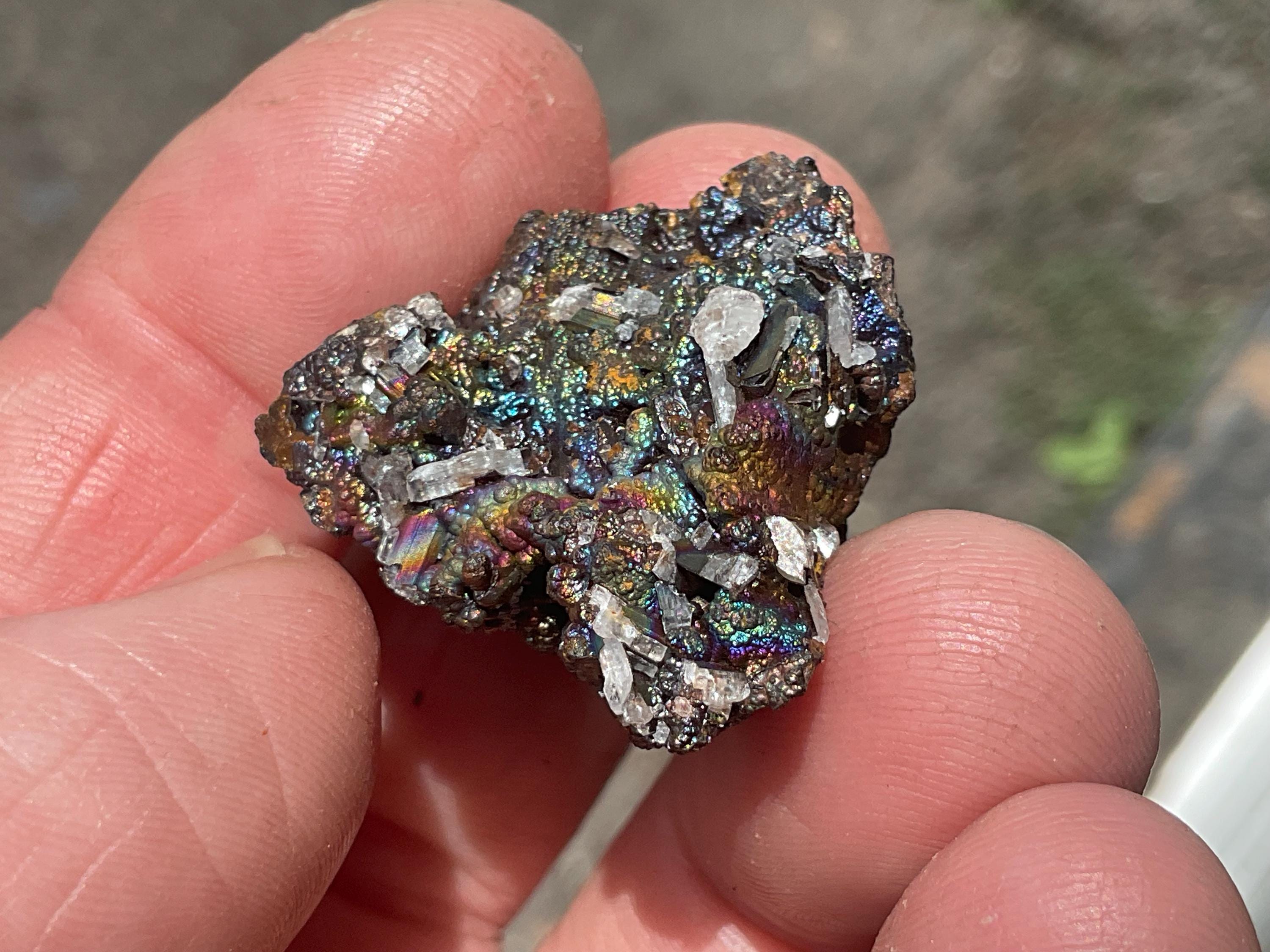 12g Iridescent Goethite/Limonite with Selenite Crystals from Hubei, China Specimen 1B