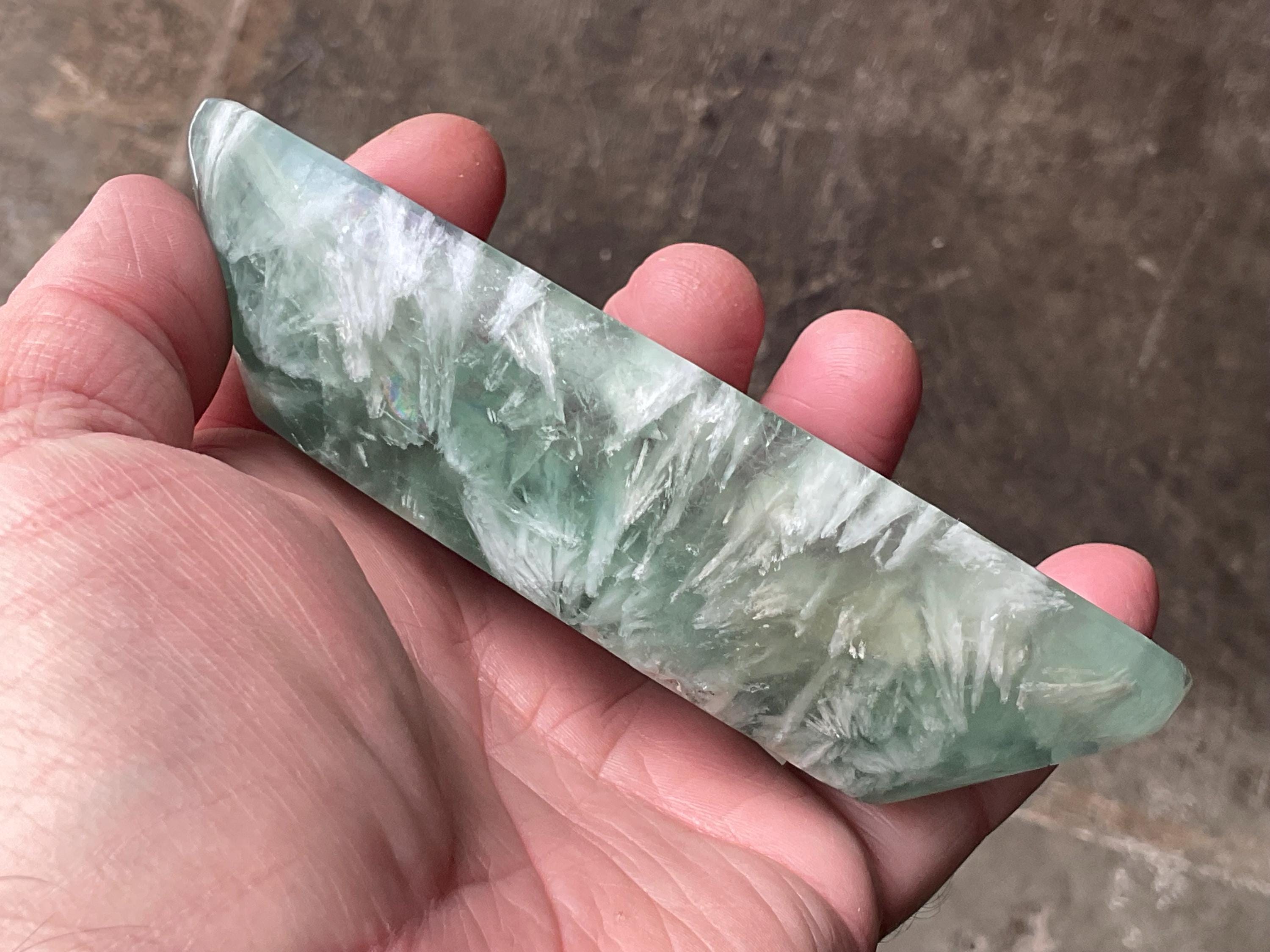 260g Rainbow Fluorite Feather Bowl 1A