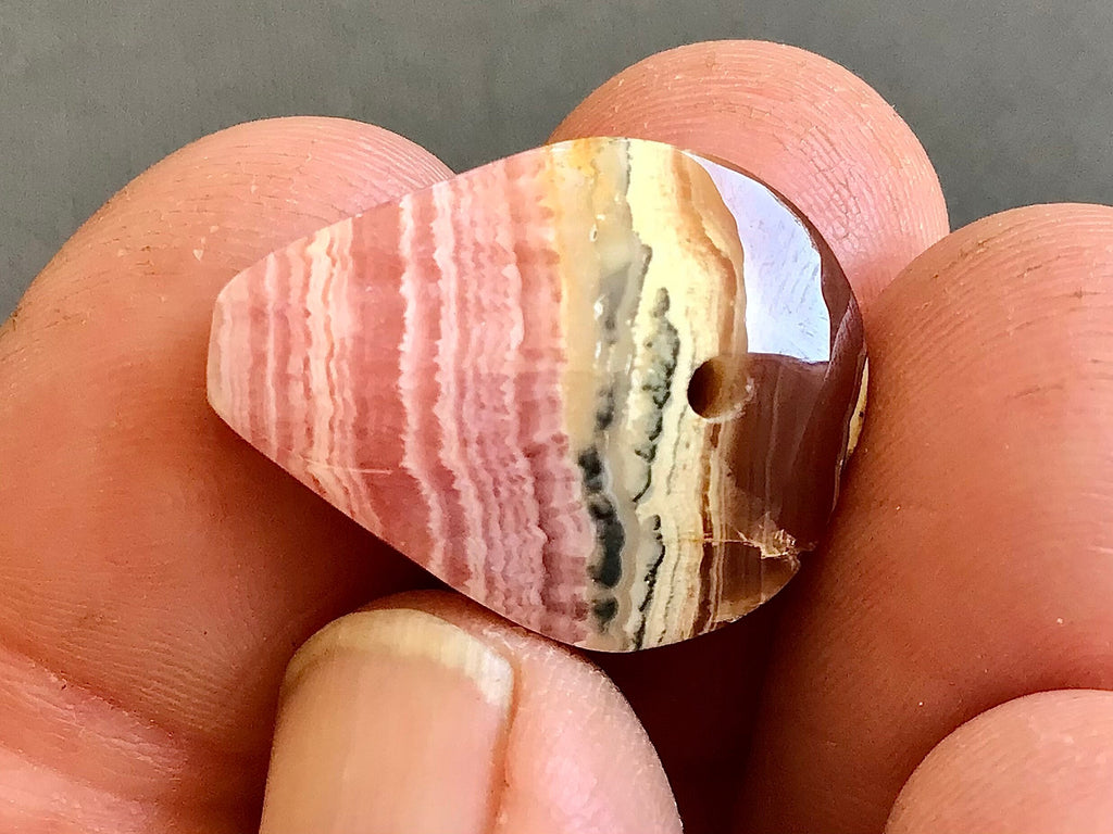 5g Rhodochrosite Drilled Pendant 2C