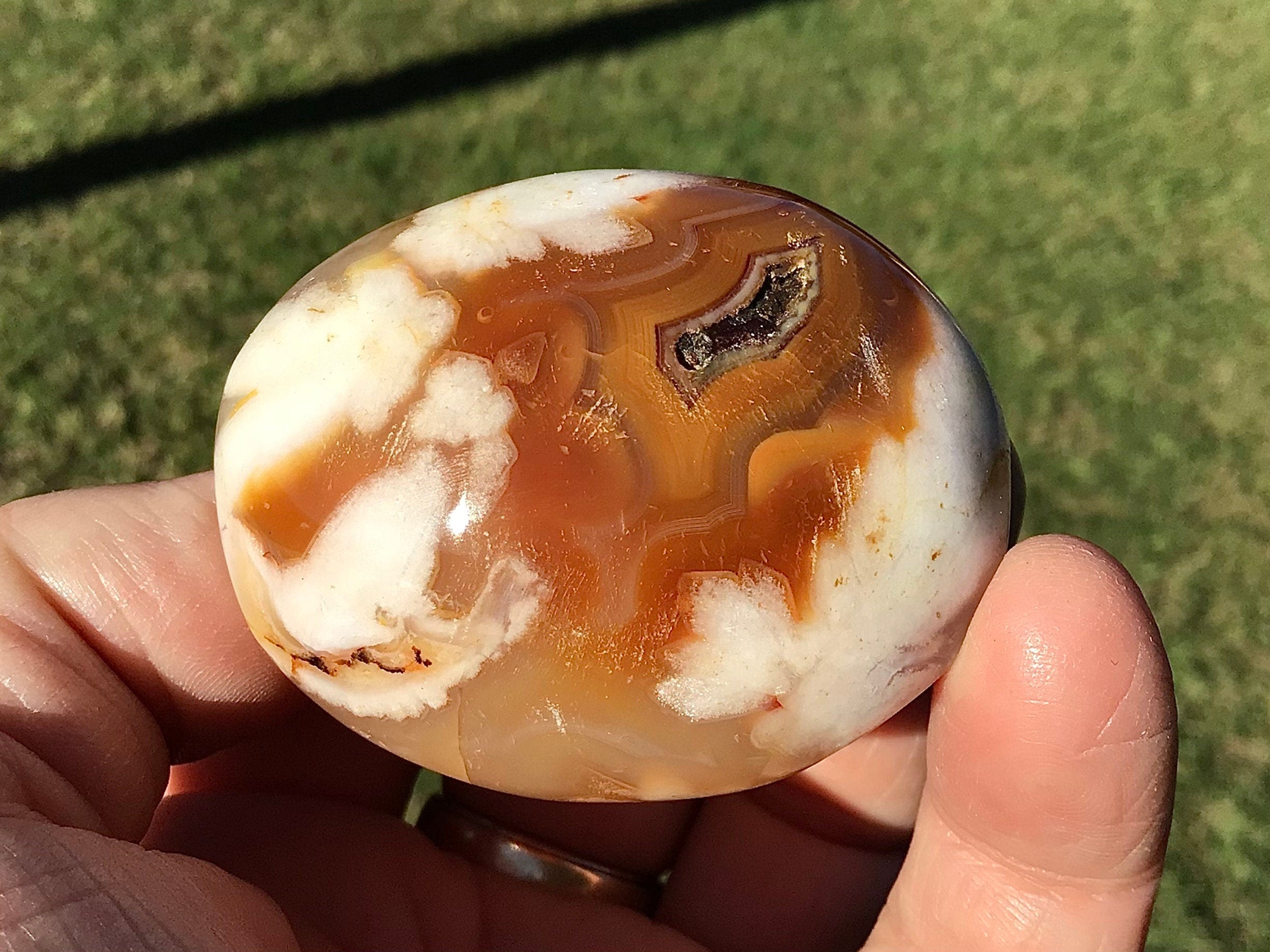 87g Flower Agate Palmstone 5B