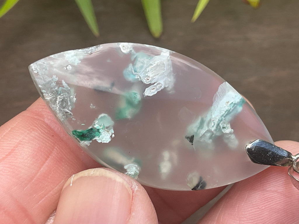 10g Chrysocolla in Chalcedony Pendant 1B