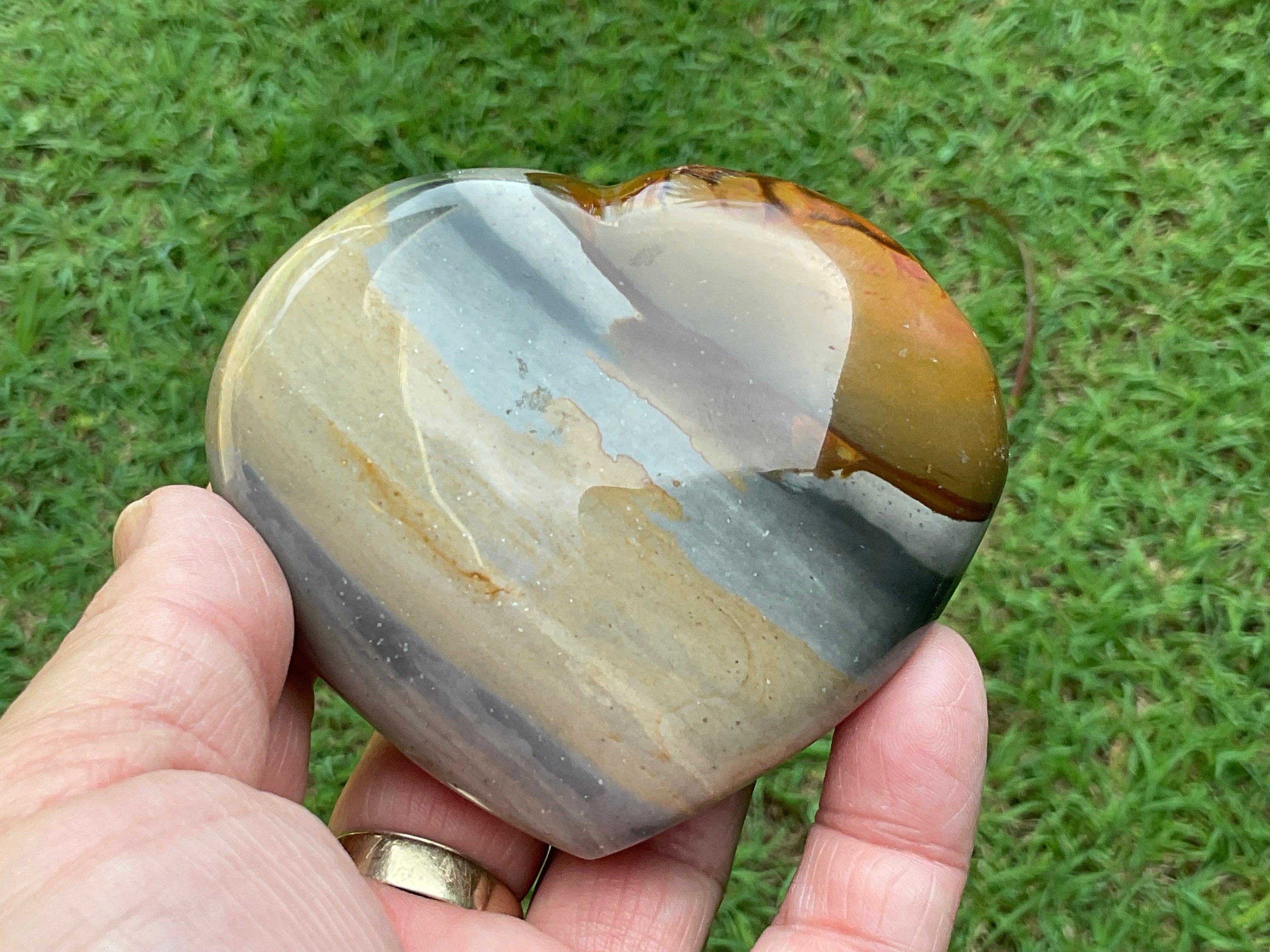 277g Polychrome Jasper Heart 1B