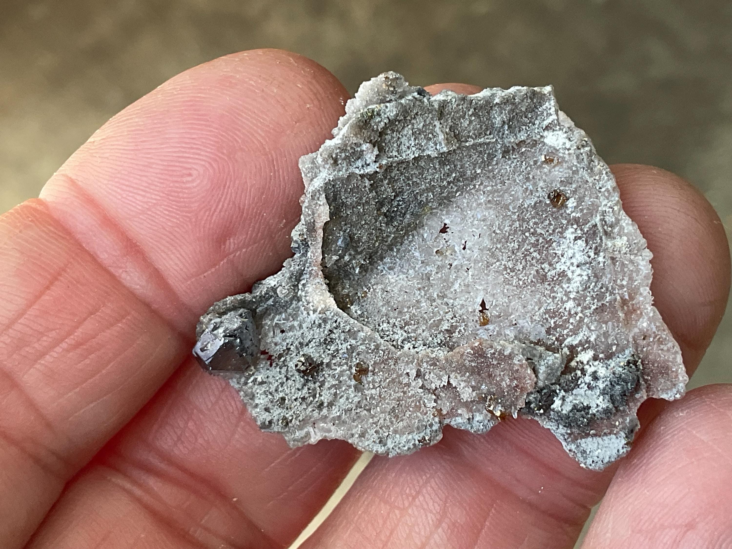 4g Sphalerite, Garnet, Galena Quartz Specimen 1A from Hunan, China
