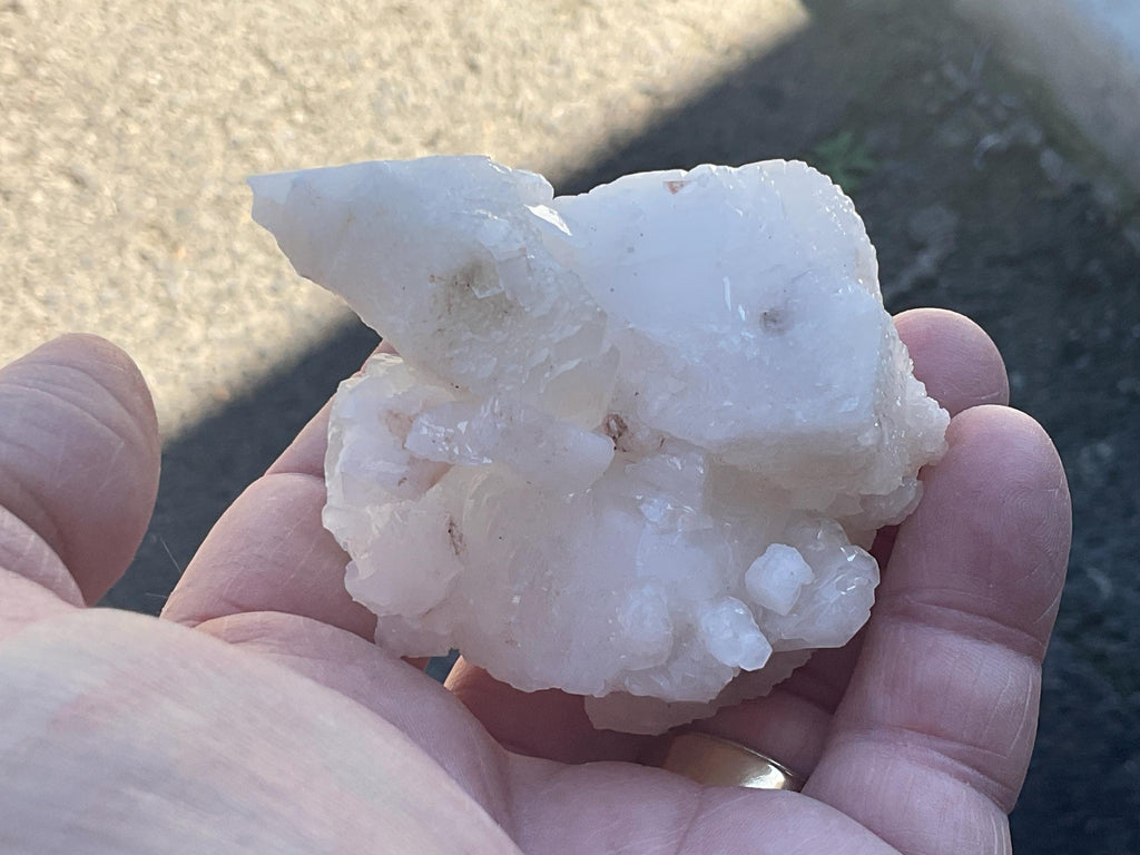 154g White Dolomite on White Calcite Specimen C from Hunan, China