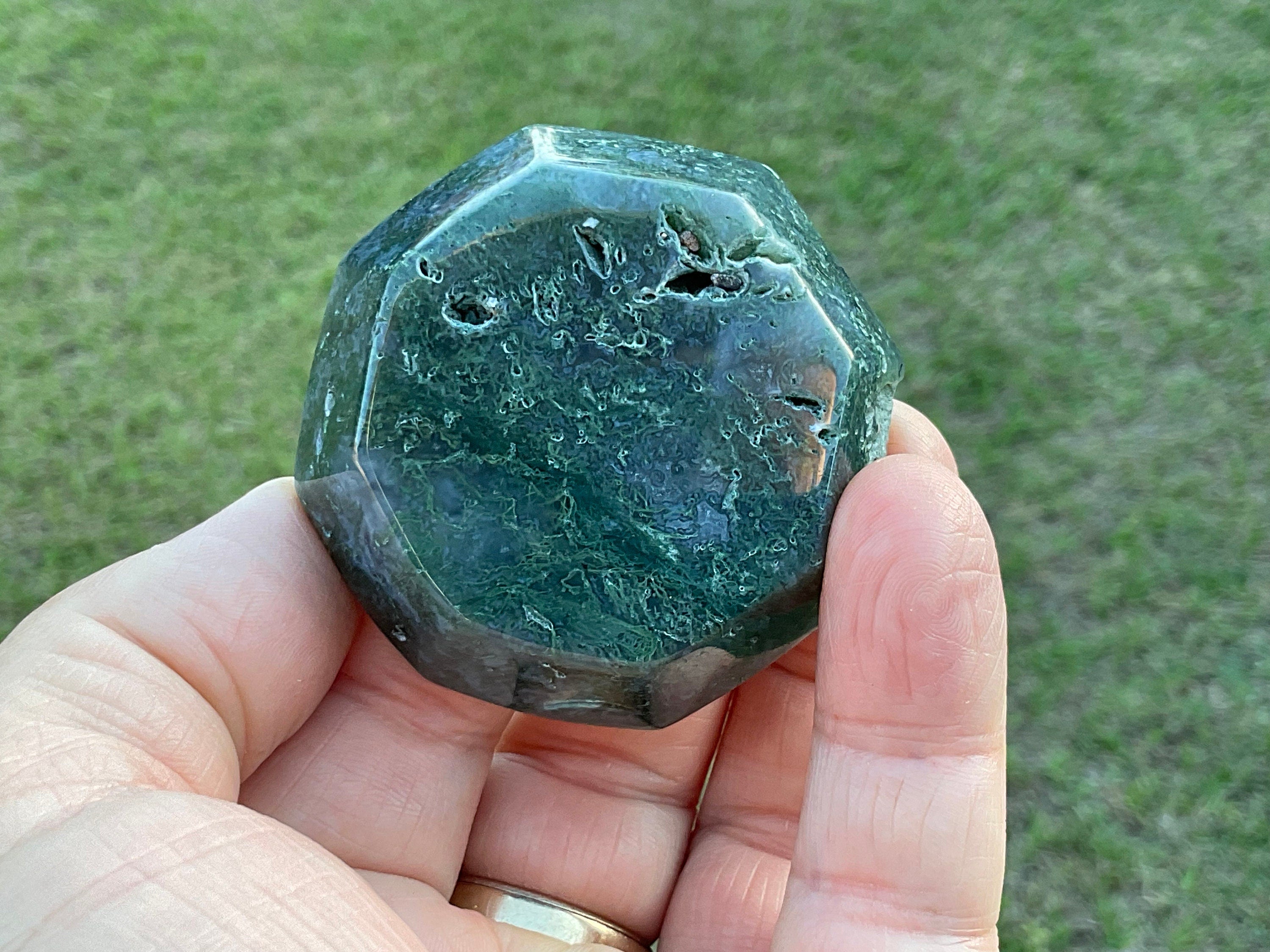 76g Moss Agate Trinket Bowl 5B