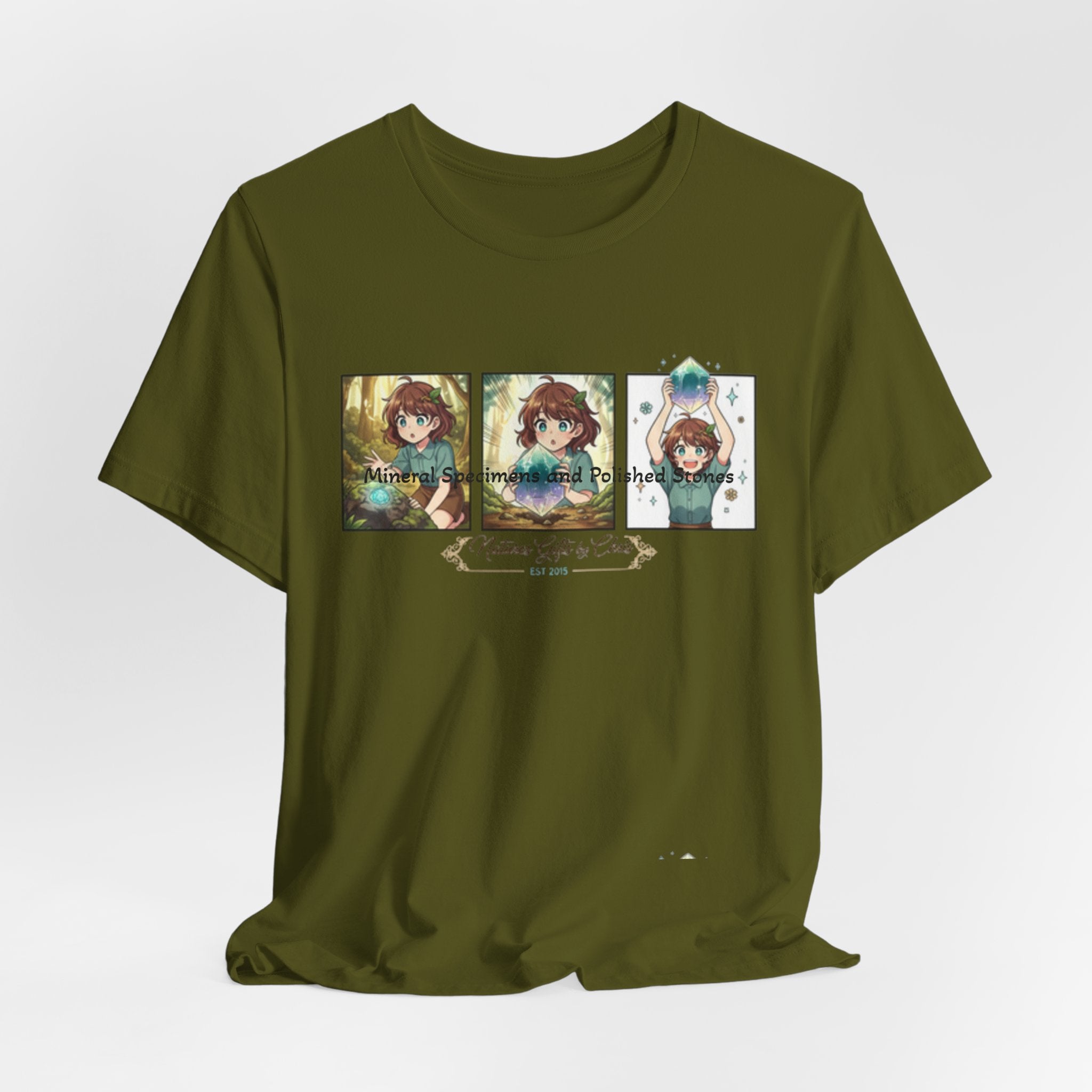 Mineral Specimens & Polished Stones Tee — Vintage Crystal Collector Graphic T-Shirt