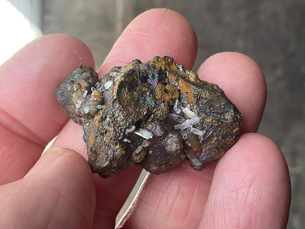 14g Iridescent Goethite/Limonite with Selenite Crystals Specimen 1C from Hubei, China