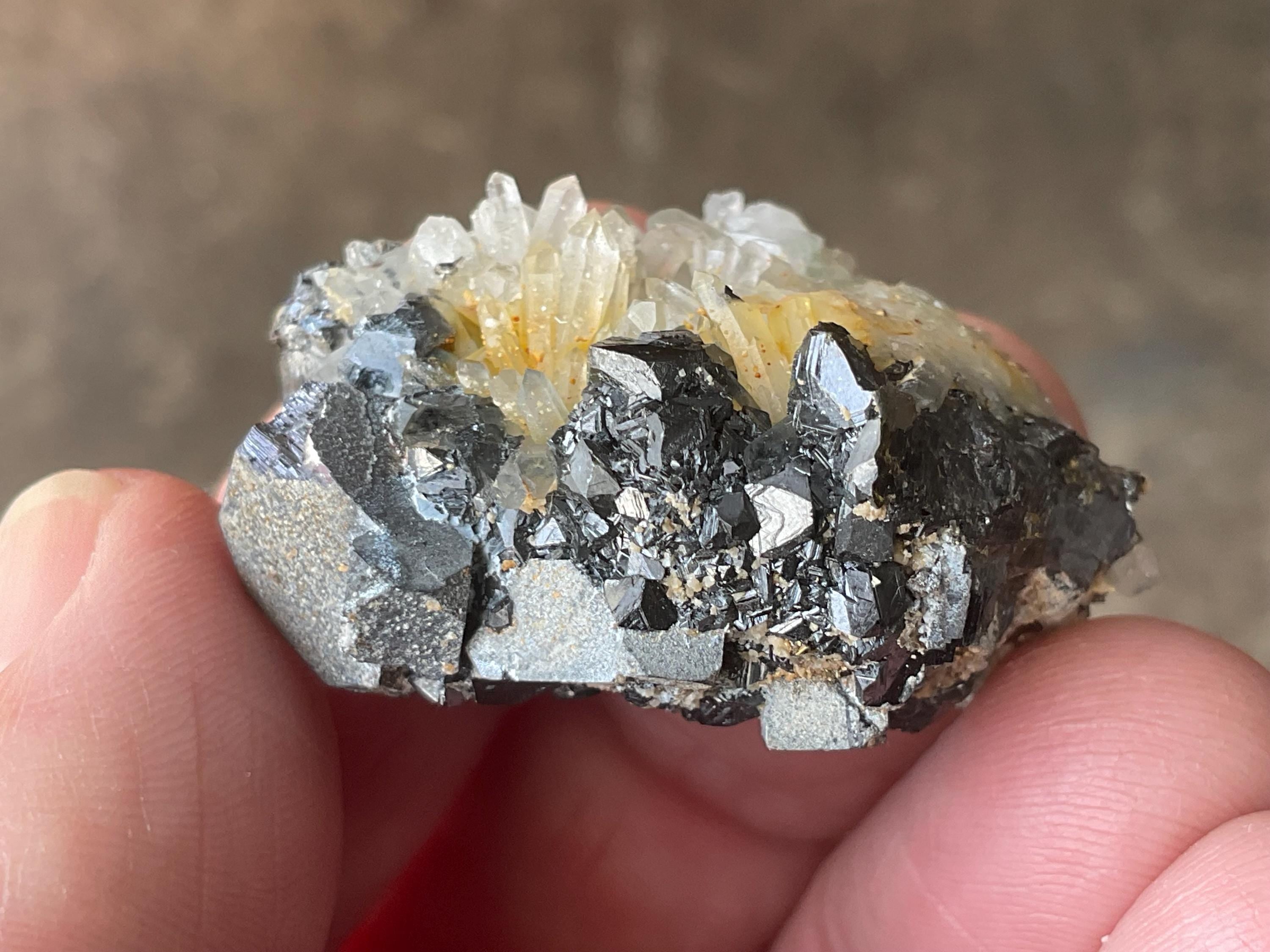 34g Galena on Quartz Cluster Specimen from Bulgaria