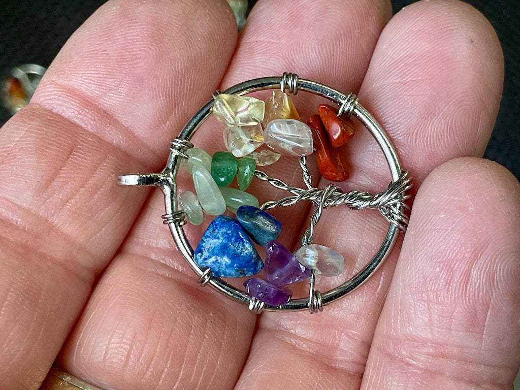 Tree of Life wire wrapped Chakra Pendant