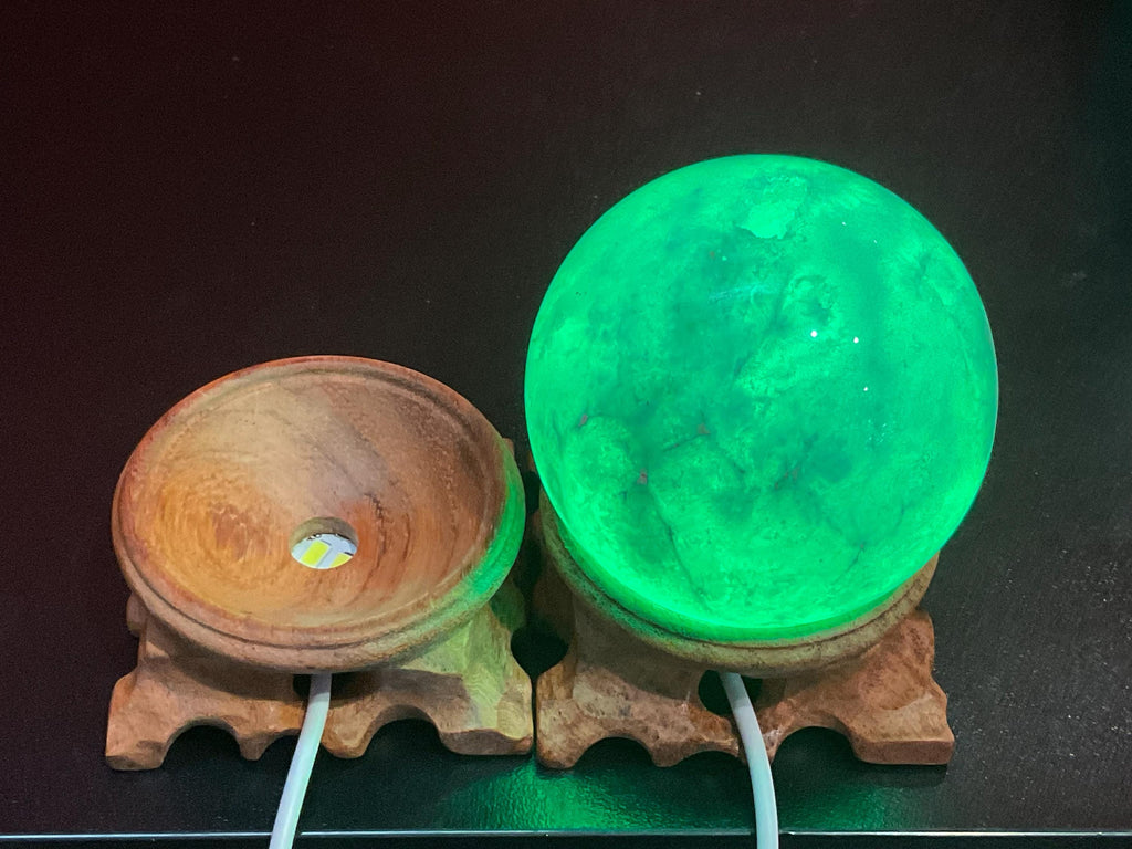 Hand Carved LED Sphere Stands