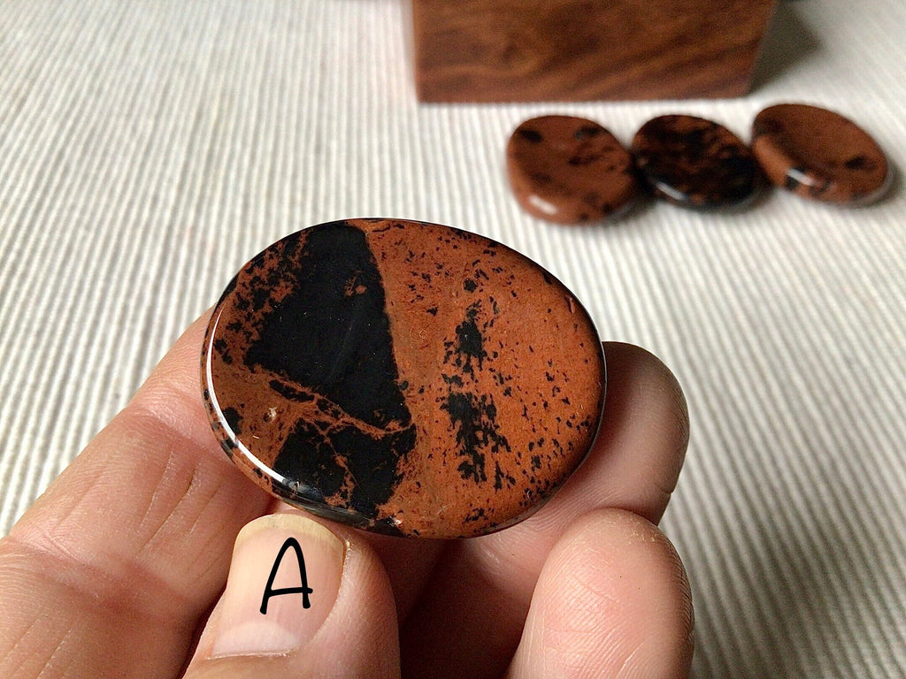 Mahogany Obsidian Thumb Stone/Worry Stone Group 1