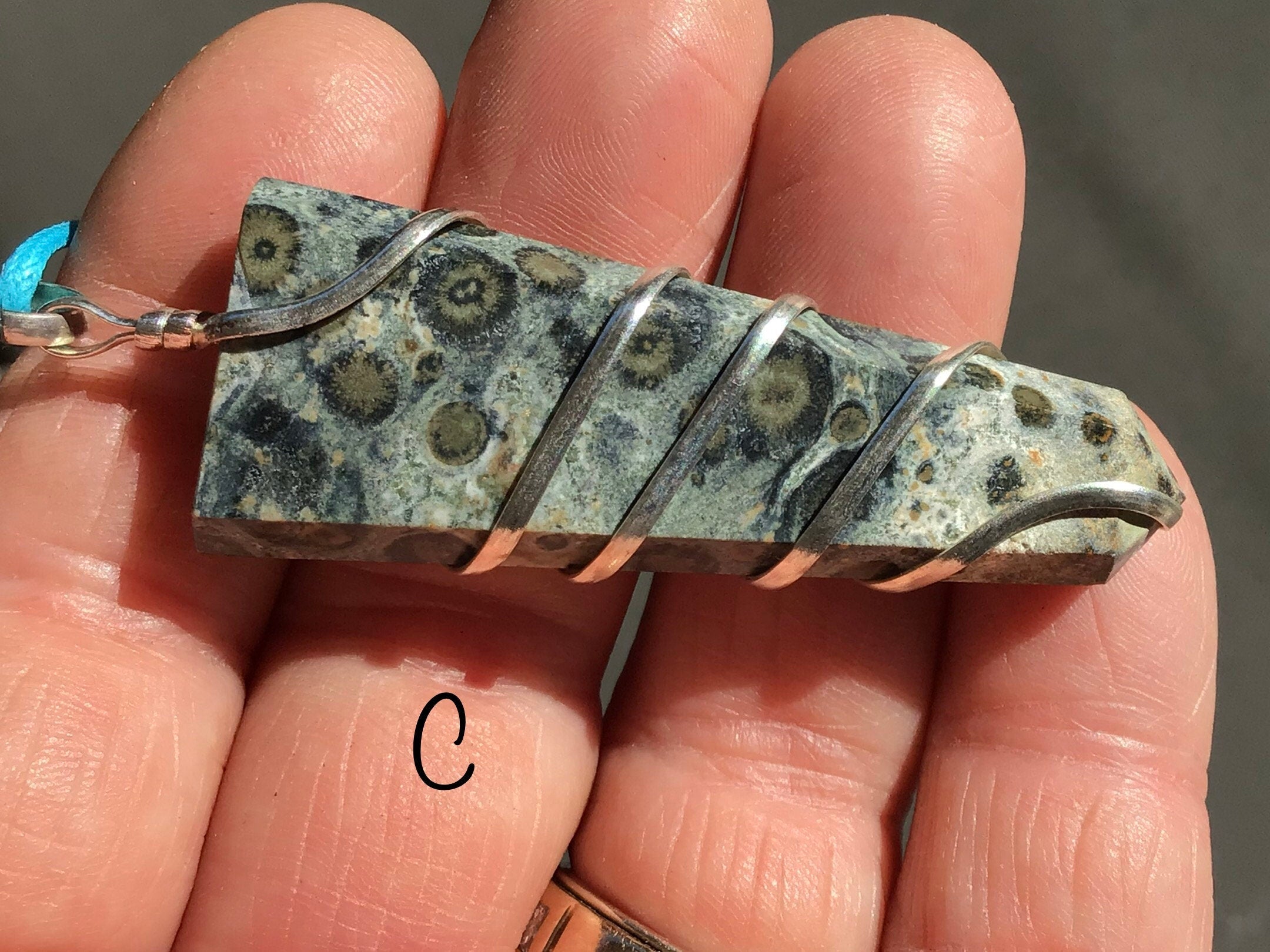 Kambaba Jasper Wire Wrapped Pendant